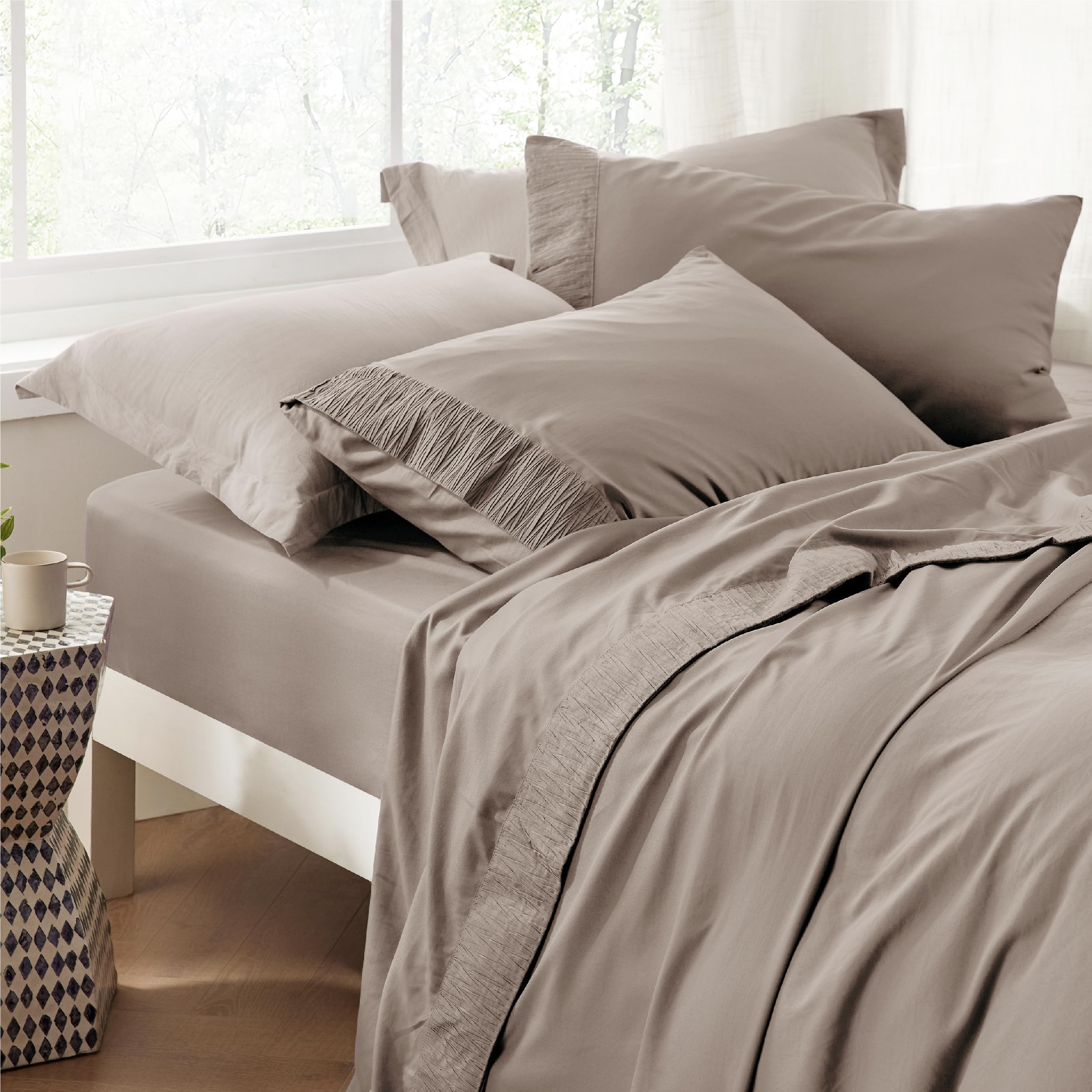 Foto 6 | Juego de Sábanas Bedsure Queen Size 4 Piezas Caqui - Venta Internacional