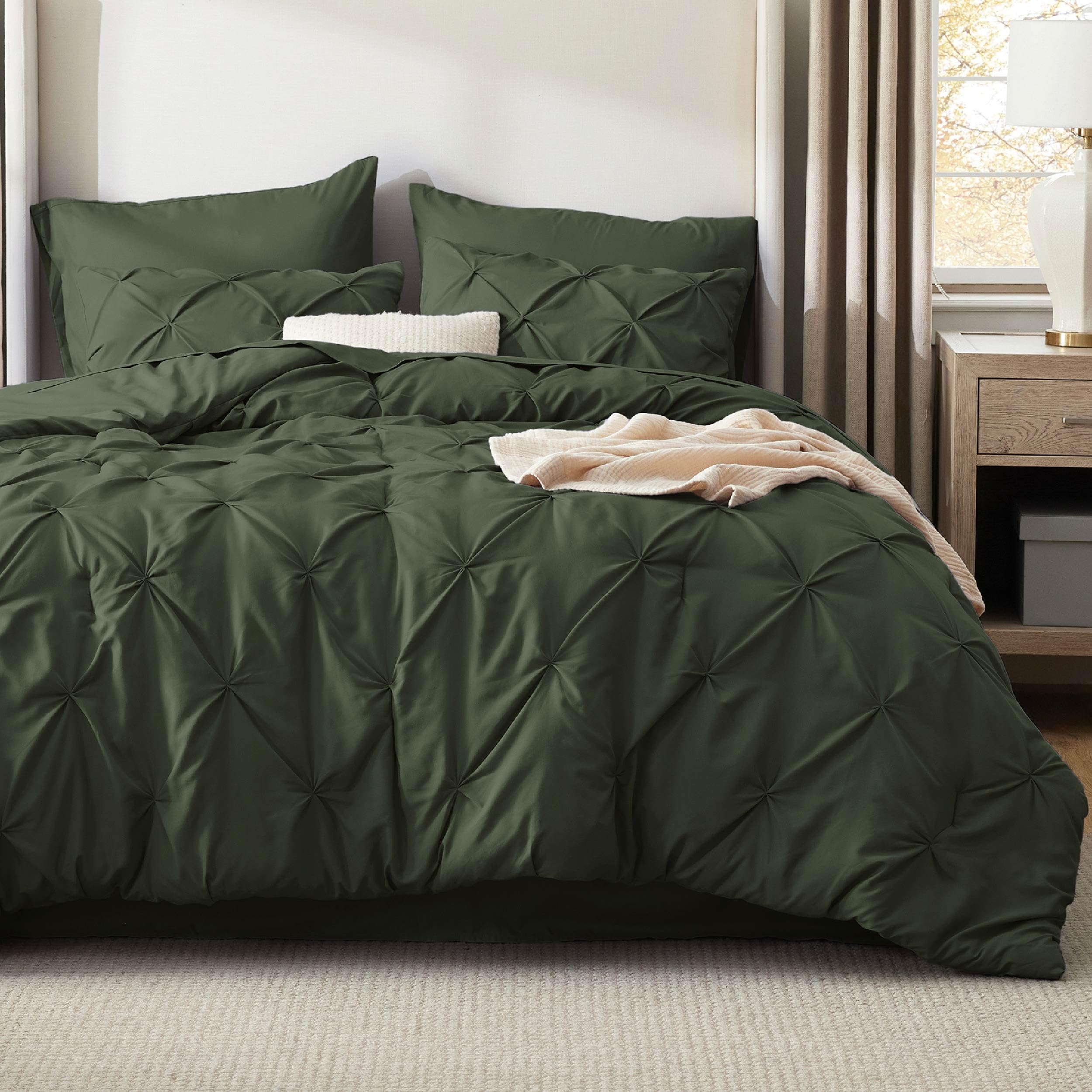 Foto 3 pulgar | Juego De Edredón Bedsure Twin, Verde Oliva, Con Sábanas, 5 Piezas - Venta Internacional.