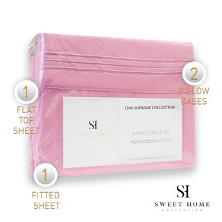 Foto 5 | Juego de Sábanas Sweet Home Collection 1500 Supreme Pink Cal King - Venta Internacional