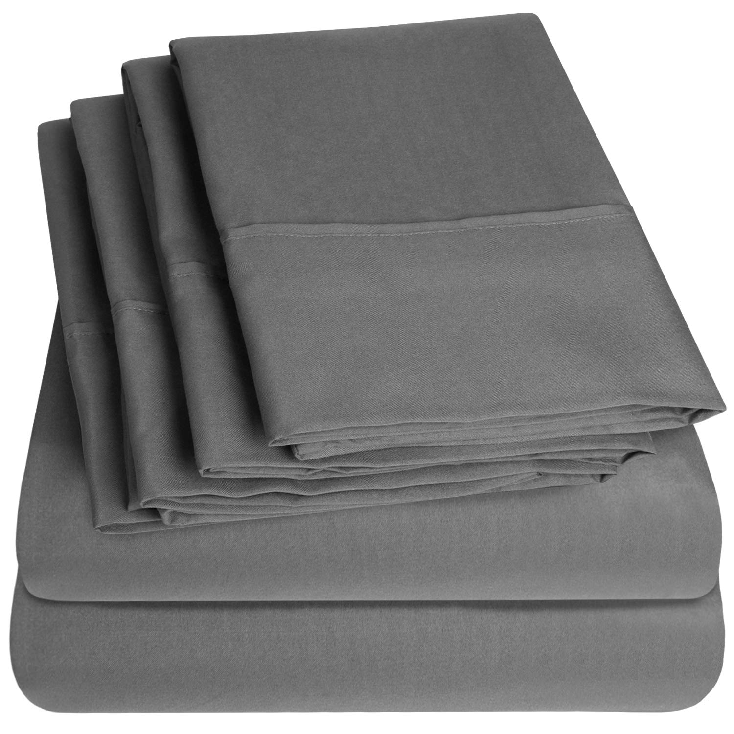 Sábanas Sweet Home Collection Queen Grey, 6 Piezas - Venta Internacional.