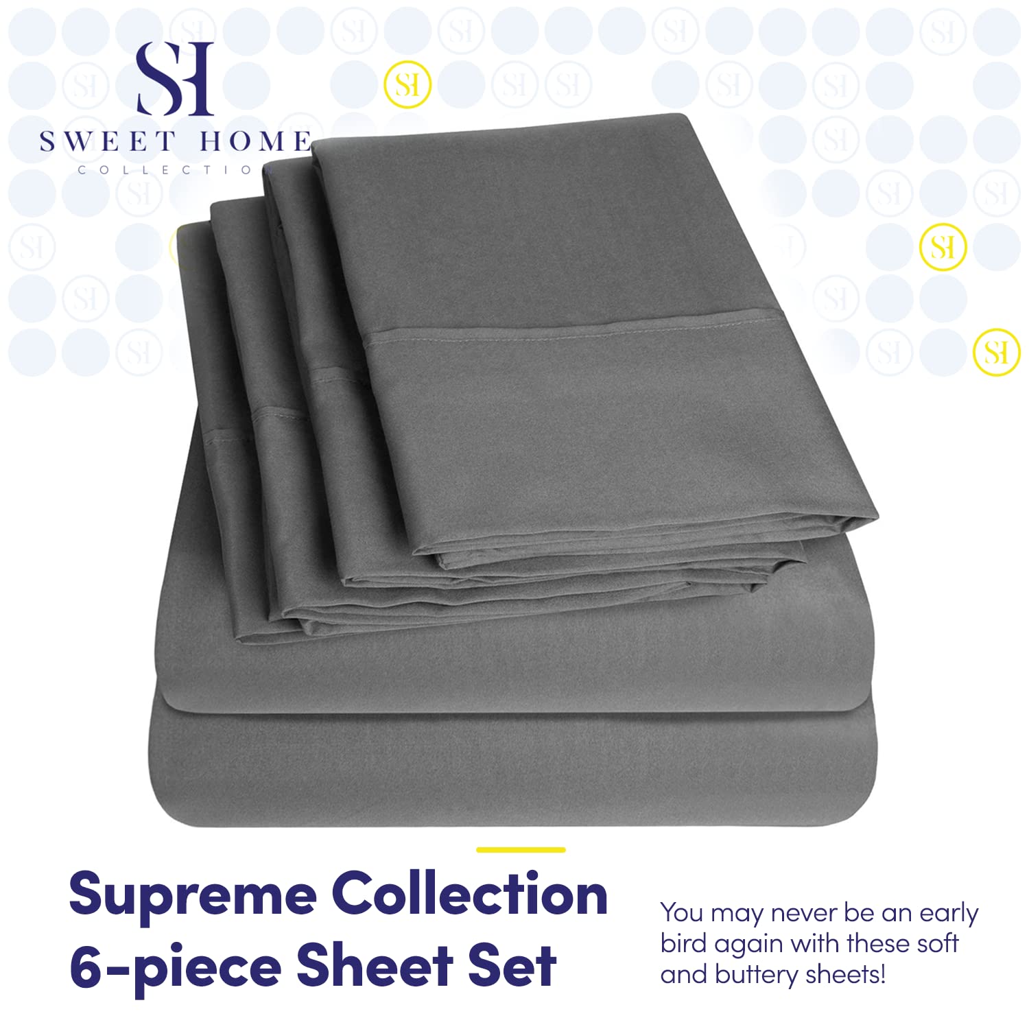 Foto 3 pulgar | Sábanas Sweet Home Collection, 6 Unidades, 1500 Supreme King - Venta Internacional.