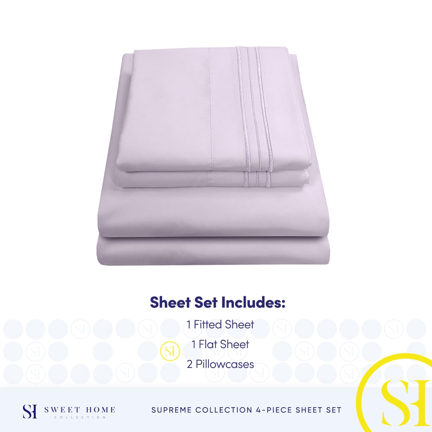 Foto 5 pulgar | Sábanas Sweet Home Collection Supreme Queen Lilac - Venta Internacional.