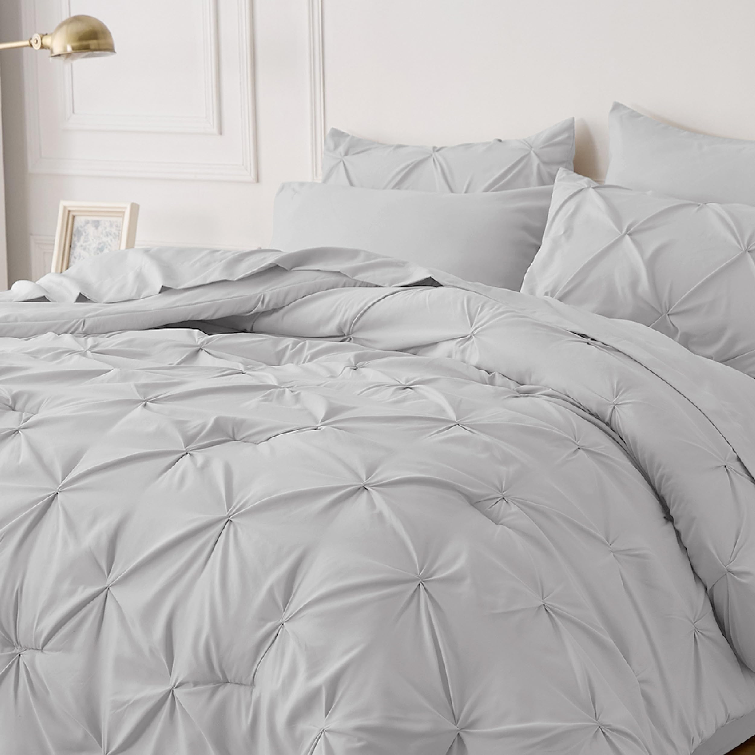 Foto 4 | Juego De Edredón Bedsure Queen Gris Claro Con 7 Piezas - Venta Internacional.