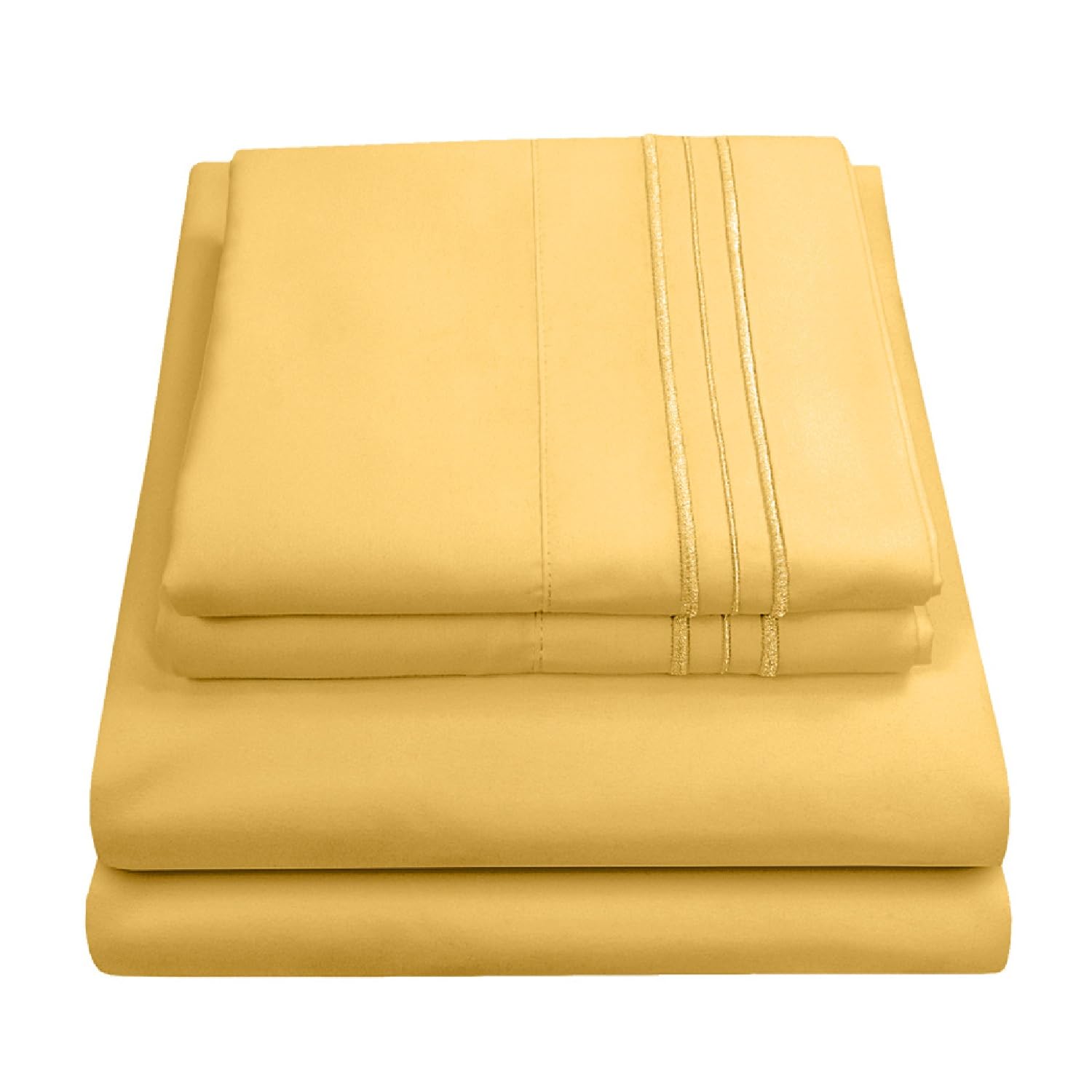Foto 2 pulgar | Sábanas Sweet Home Collection Supreme Queen, Color Amarillo - Venta Internacional.