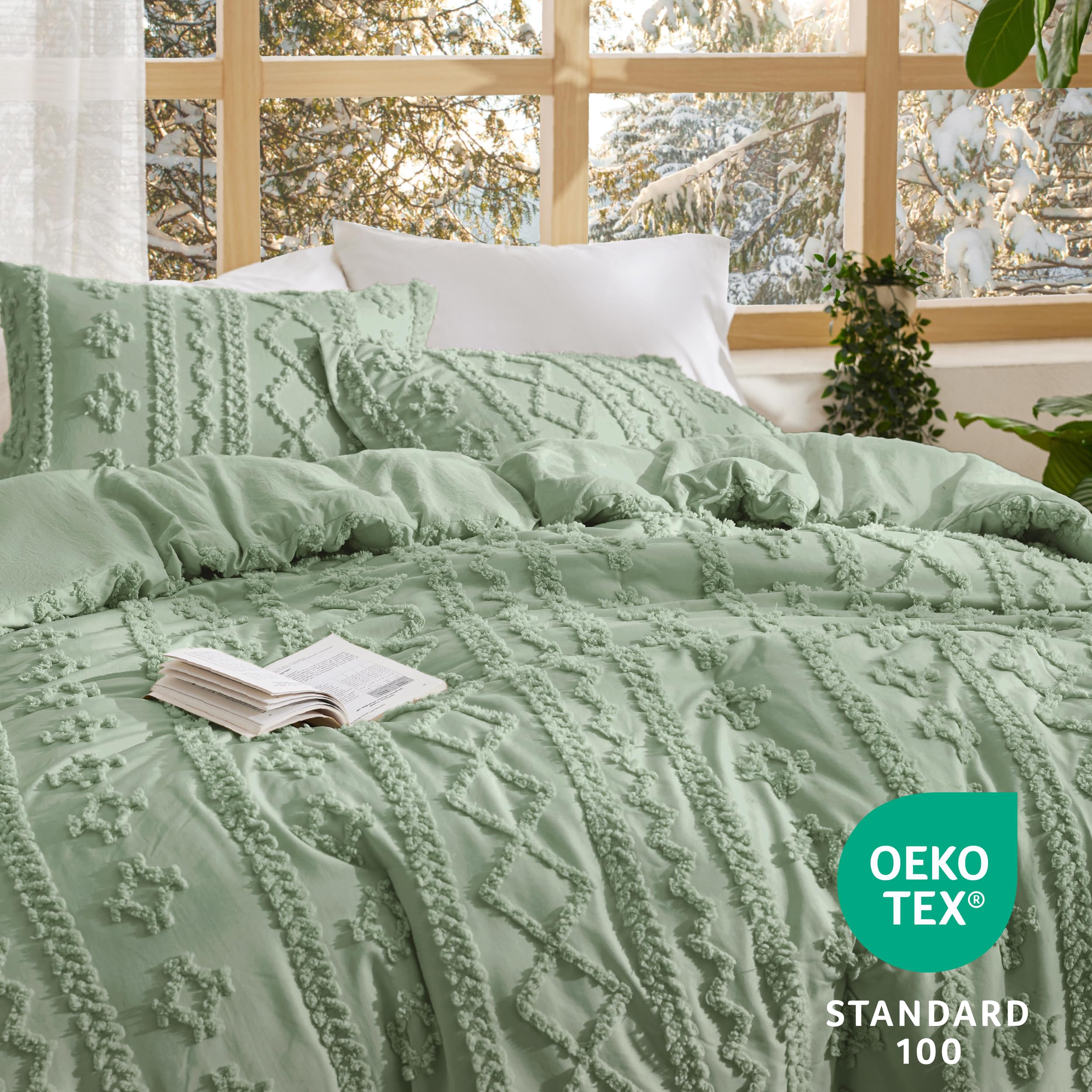 Foto 5 | Juego de Edredón Bedsure Queen Verde Salvia - Venta Internacional