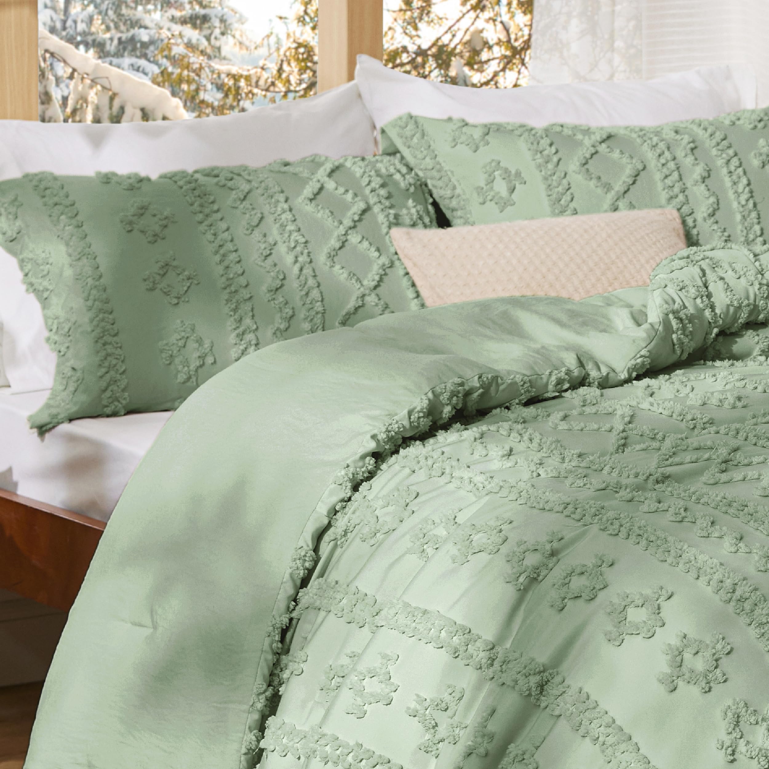 Foto 6 | Juego de Edredón Bedsure Queen Verde Salvia - Venta Internacional
