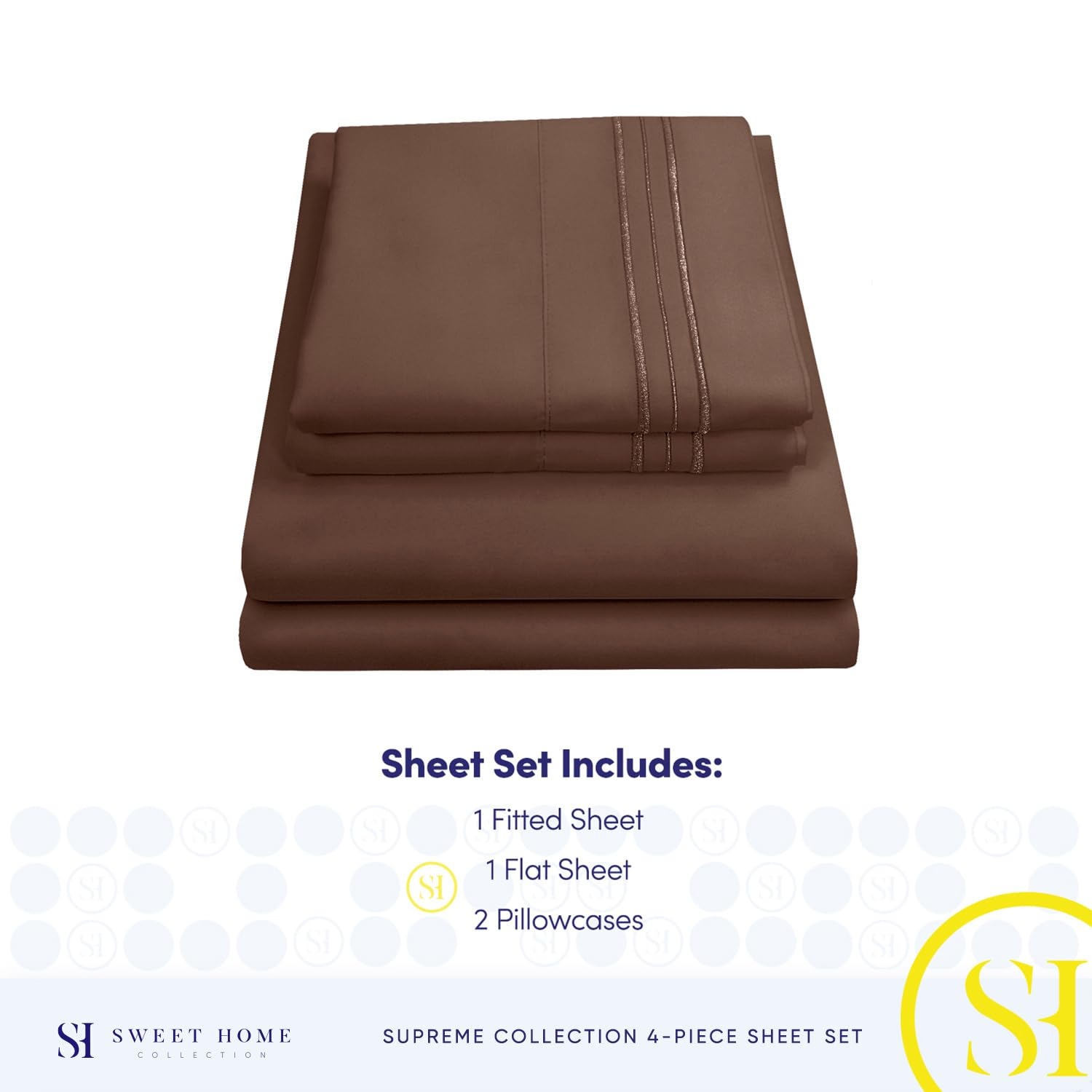 Foto 5 pulgar | Sábanas Sweet Home Collection Rv Short Queen Brown - Venta Internacional.