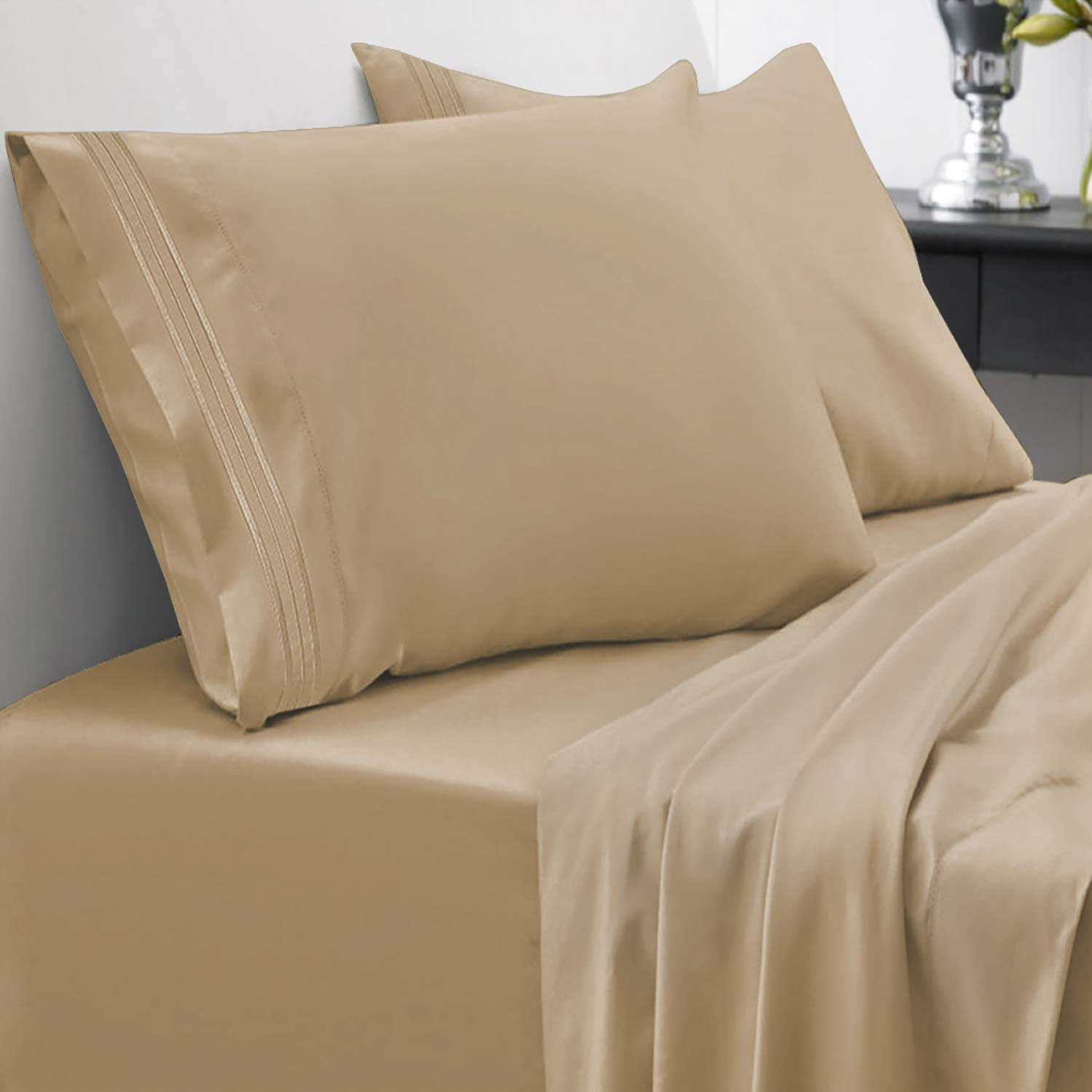 Foto 1 | Sábanas Sweet Home Collection 1800 Supreme Queen Camel - Venta Internacional.