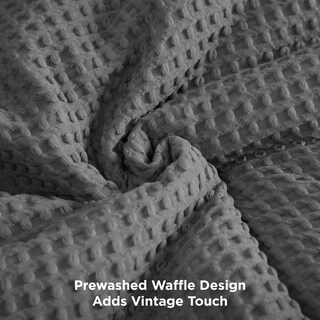 Foto 3 | Juego de Edredón Bedsure Waffle Weave King Gris Oscuro 3 Piezas - Venta Internacional