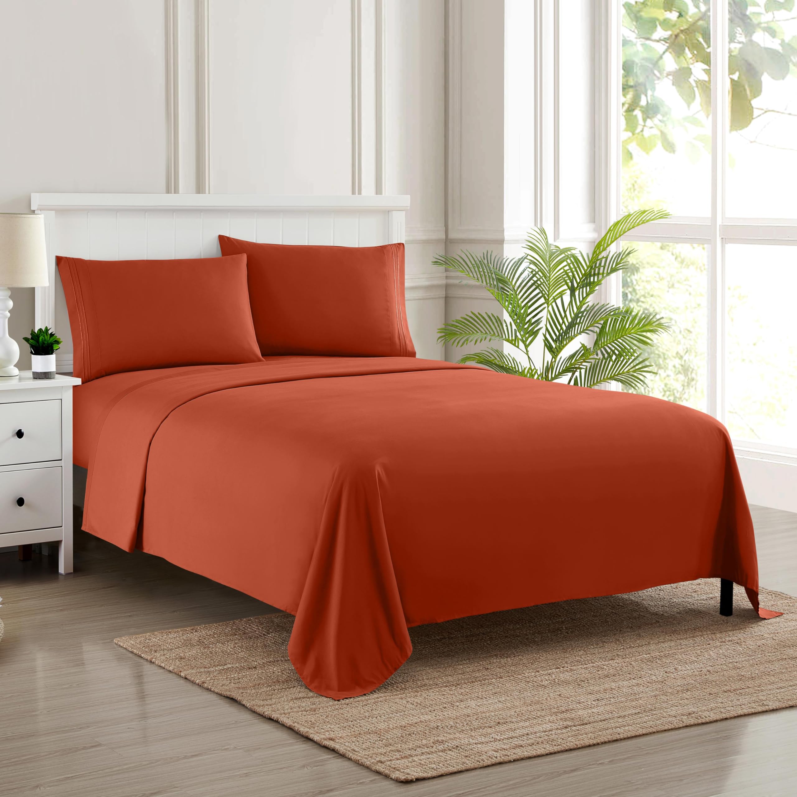 Foto 1 | Juego De Sábanas Sweet Home Collection California King Rust - Venta Internacional.
