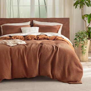 Foto 1 | Juego de Fundas De Edredón Bedsure Cooling Waffle Queen Burnt Orange - Venta Internacional