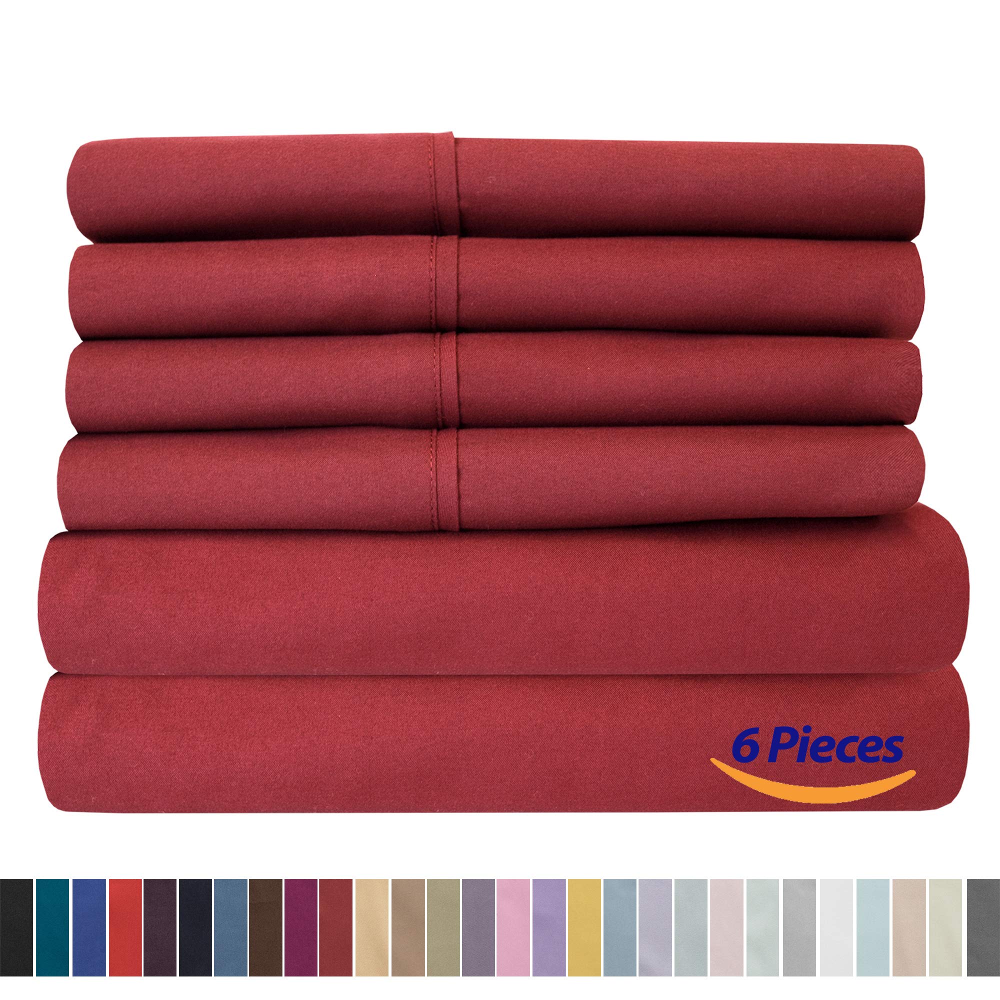 Foto 6 | Juego De Sábanas Sweet Home Collection Supreme De Microfibra, Color Burdeos - Venta Internacional.