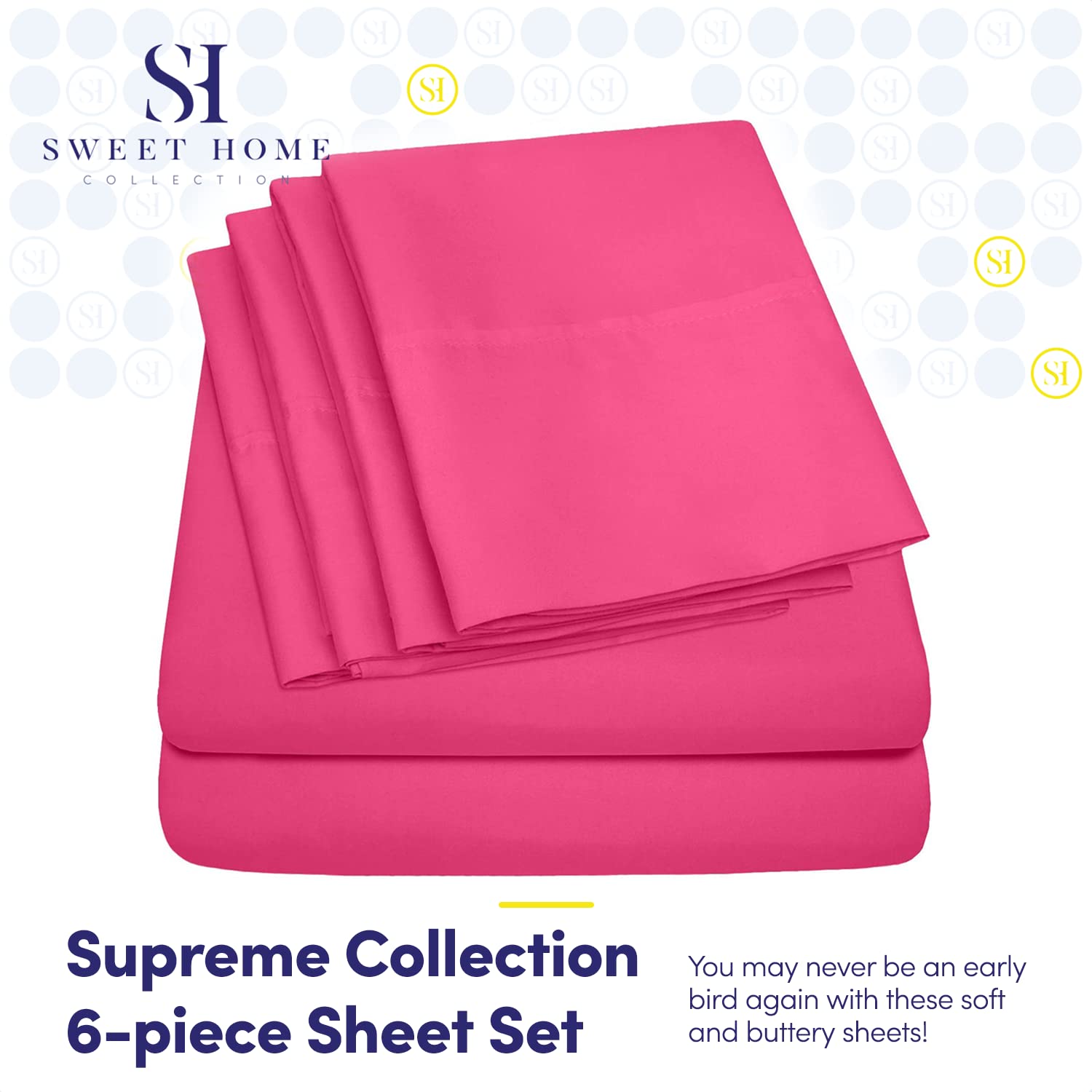 Foto 3 pulgar | Sábanas Sweet Home Collection, 6 Unidades, 1500 Supreme King - Venta Internacional.