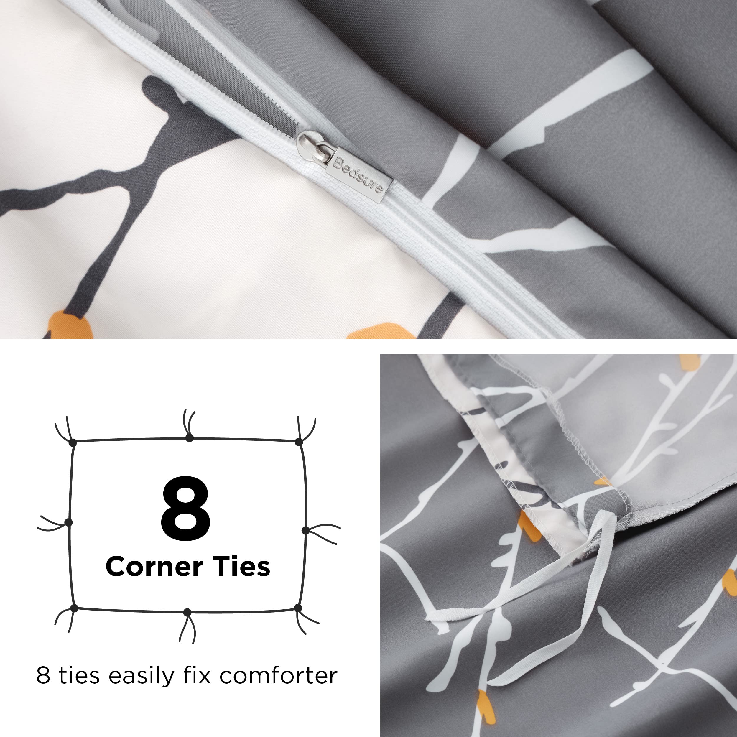 Foto 5 | Funda De Edredón Tamaño King Reversible Rama de Árbol Gris - Venta Internacional