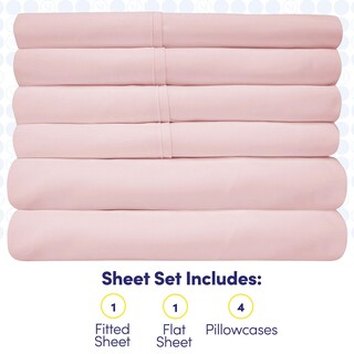 Foto 4 | Juego De Sábanas Sweet Home Collection Queen Rosa Pálido, 6 Piezas - Venta Internacional.