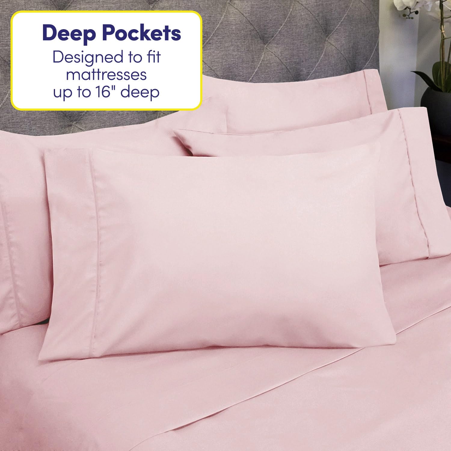 Foto 5 | Juego De Sábanas Sweet Home Collection Queen Rosa Pálido, 6 Piezas - Venta Internacional.