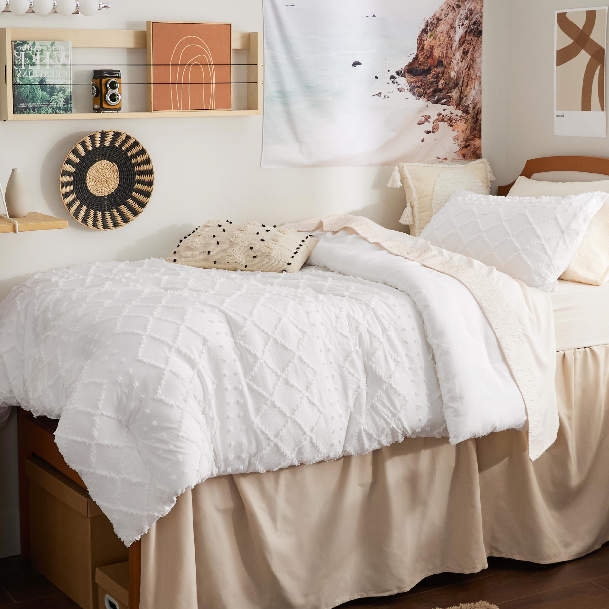 Foto 2 | Juego de Edredón Bedsure Twin/twin Xl White Boho 2 Piezas - Venta Internacional