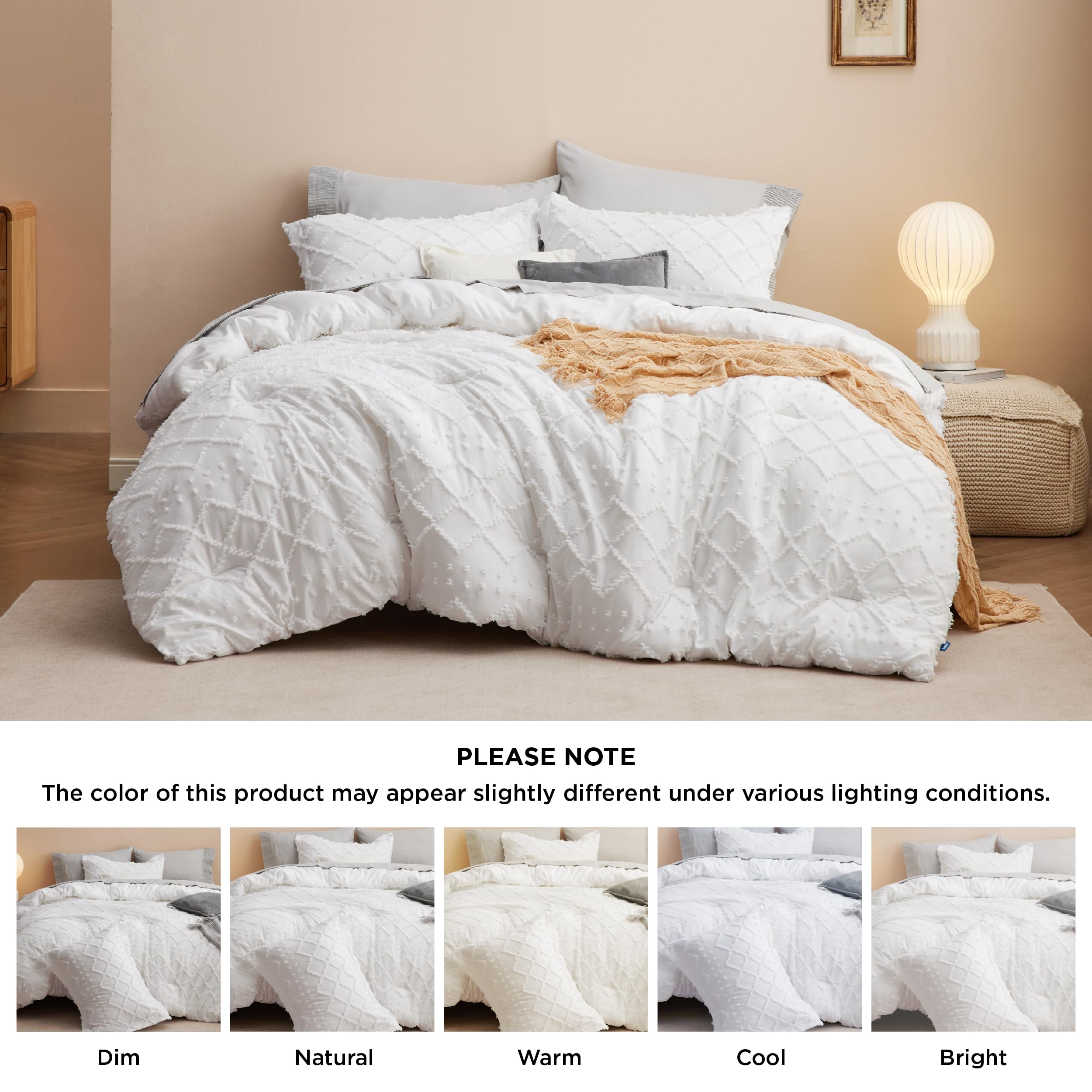 Foto 7 | Juego de Edredón Bedsure Twin/twin Xl White Boho 2 Piezas - Venta Internacional