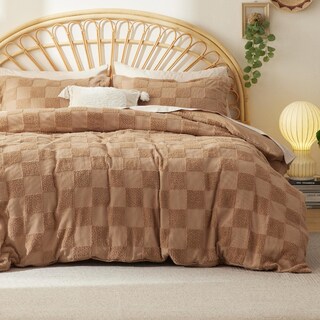 Foto 1 | Juego de Fundas De Edredón Bedsure Boho Jacquard A Cuadros Color Caqui King - Venta Internacional
