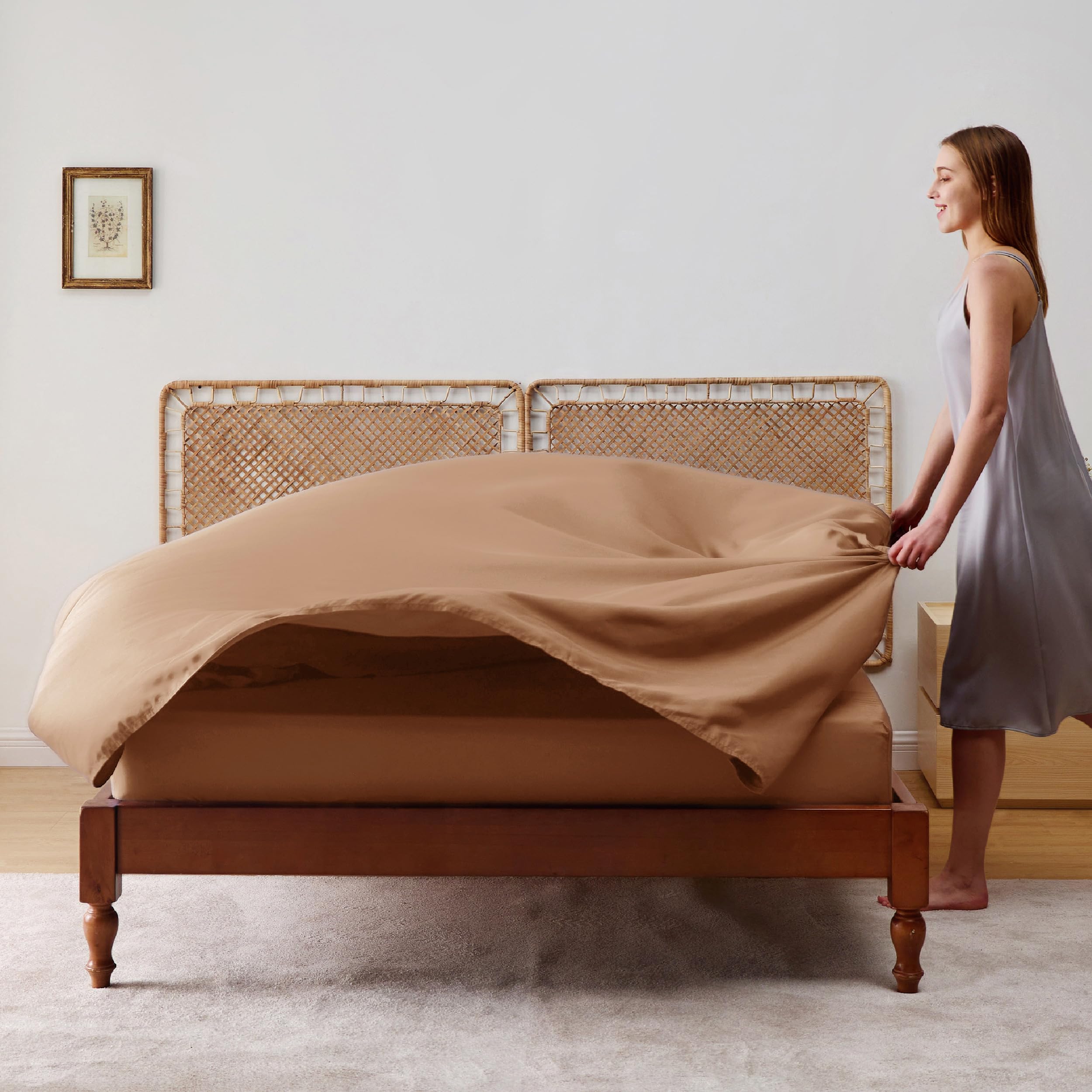 Foto 6 pulgar | Juego De Sábanas Bedsure Queen Size Cooling Rayon Bamboo Taupe - Venta Internacional.