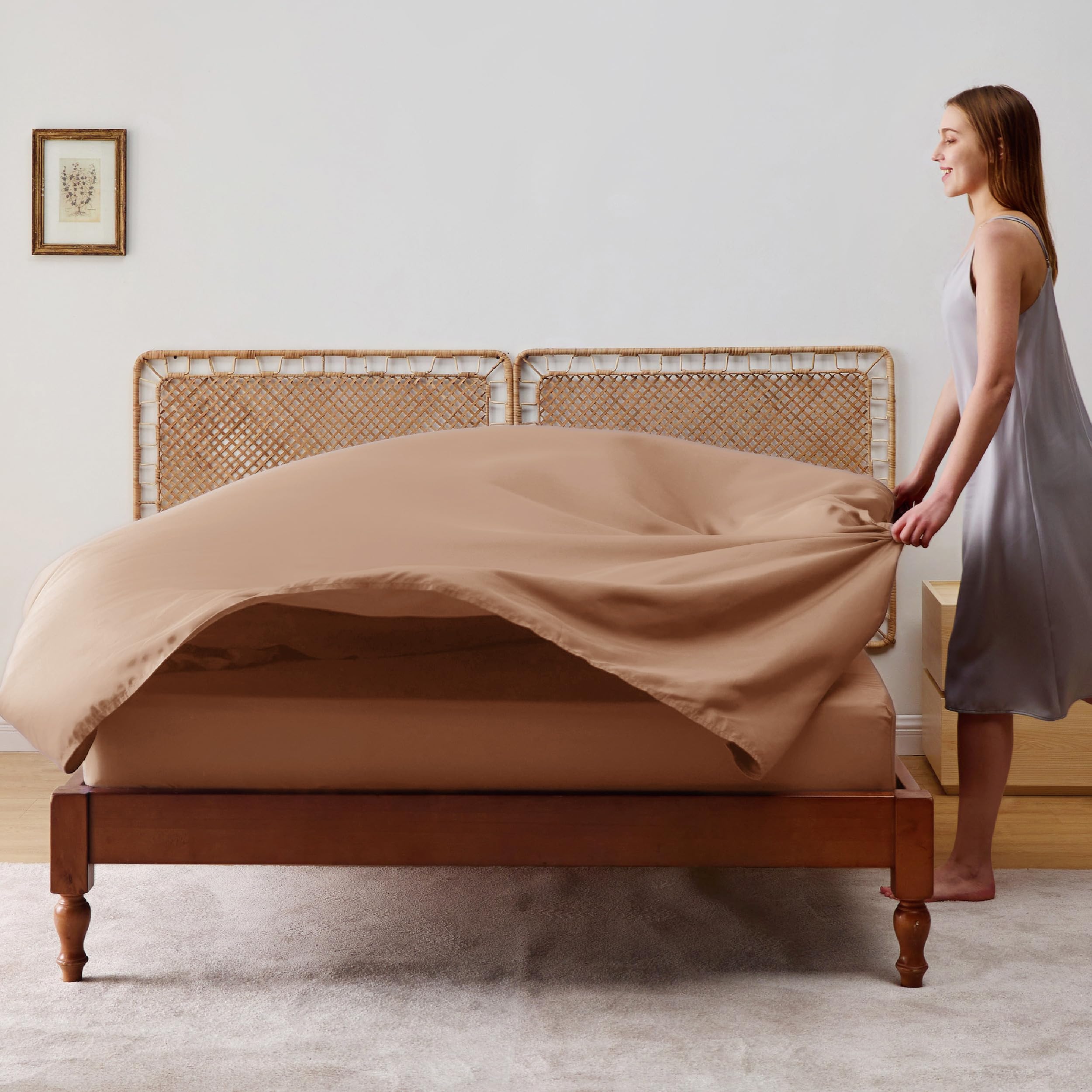 Foto 8 pulgar | Juego De Sábanas Bedsure Queen Size Cooling Rayon Bamboo Taupe - Venta Internacional.