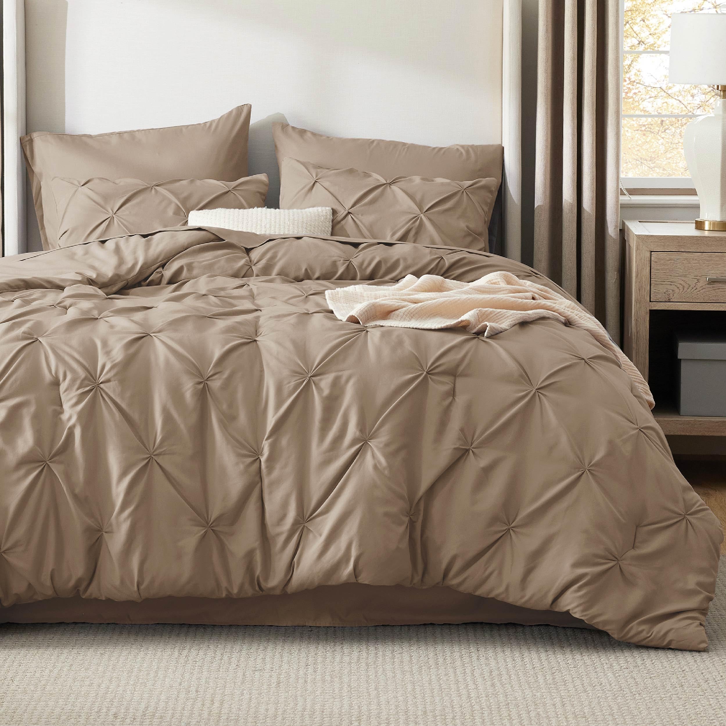Foto 1 | Juego De Edredón Bedsure Tamaño King Caqui Con Sábanas, 7 Piezas - Venta Internacional.