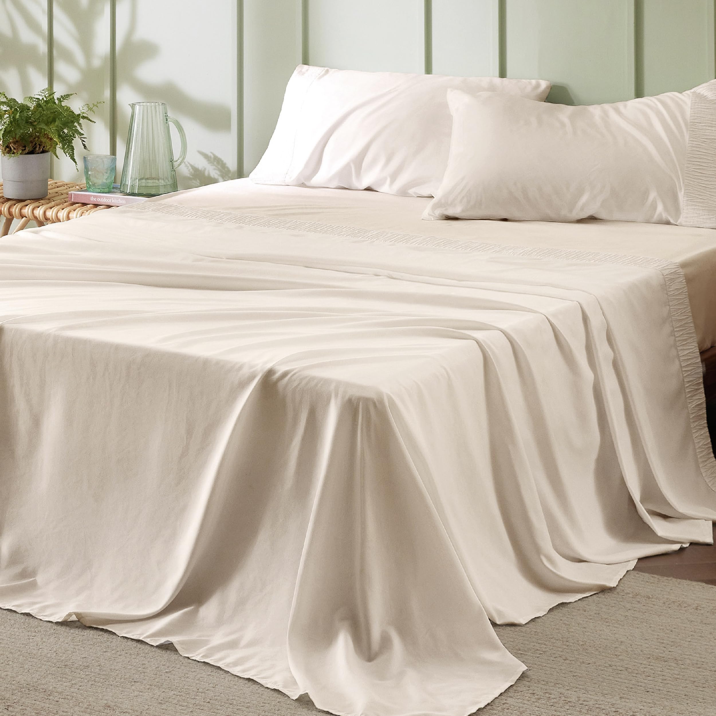 Foto 1 | Juego de Sábanas Bedsure 4 Piezas Beige - Venta Internacional