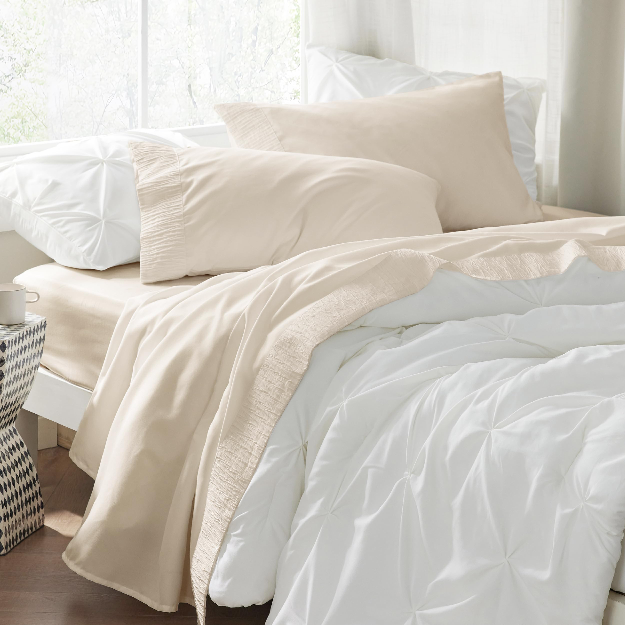 Foto 6 pulgar | Juego de Sábanas Bedsure 4 Piezas Beige - Venta Internacional