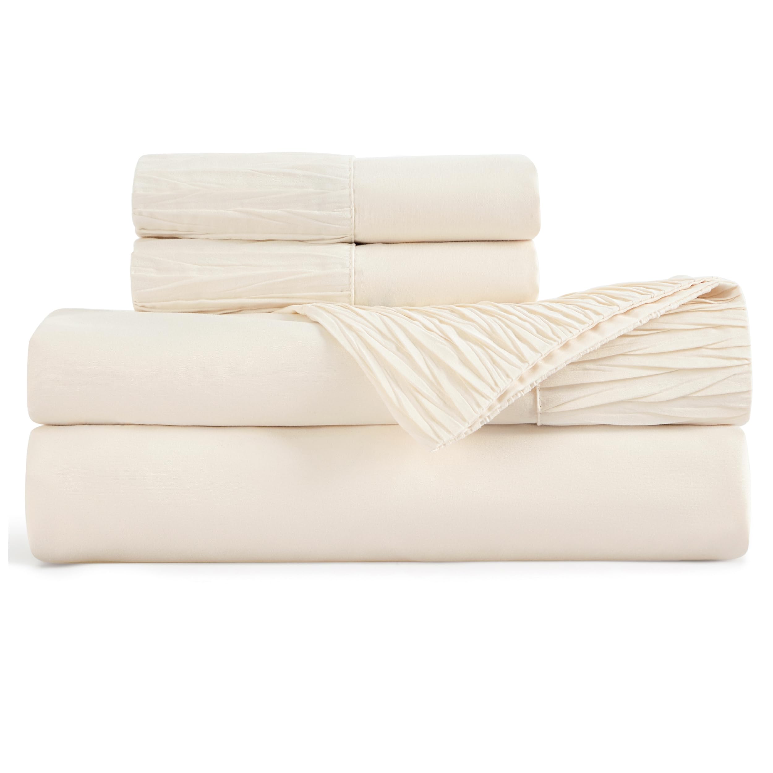 Foto 8 pulgar | Juego de Sábanas Bedsure 4 Piezas Beige - Venta Internacional