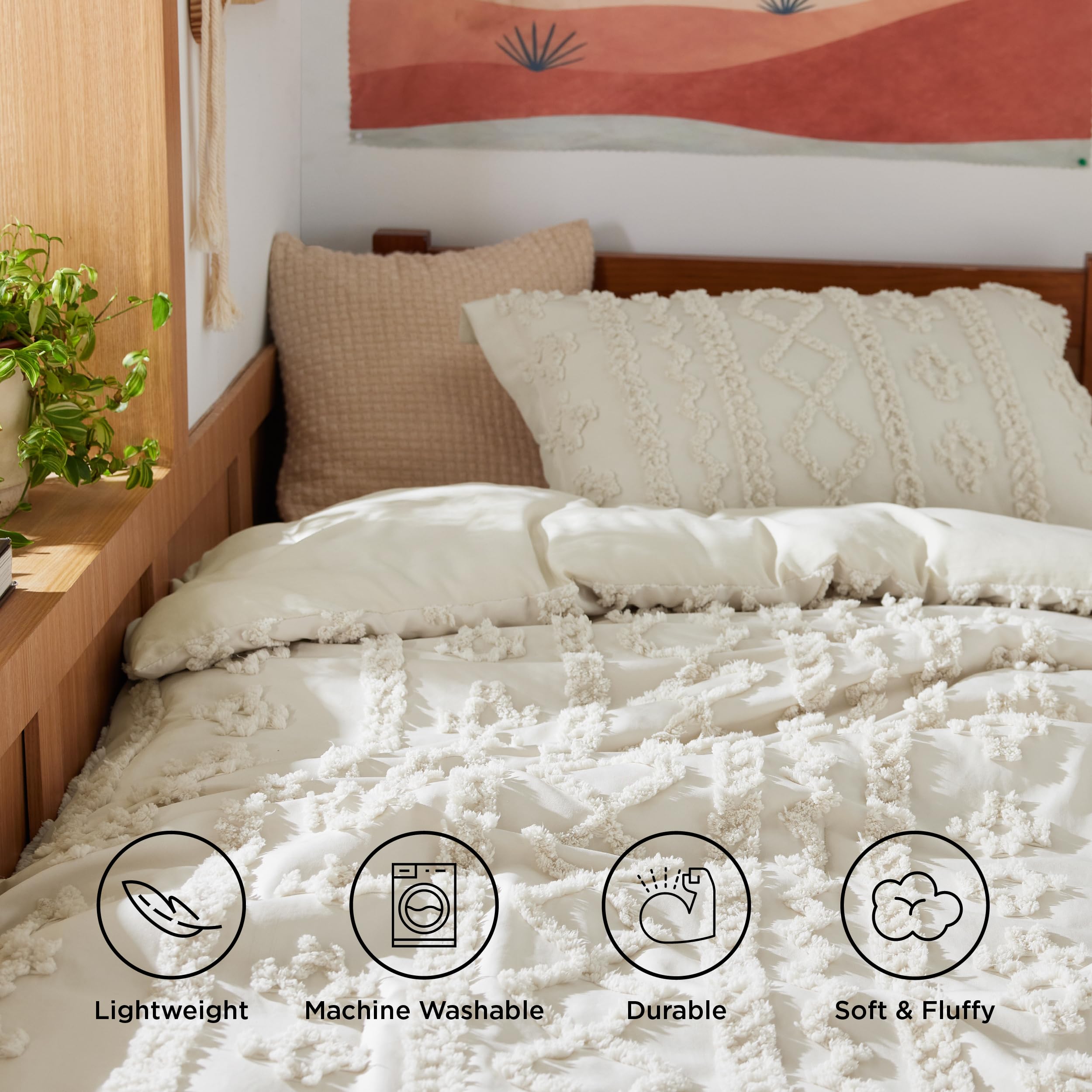 Foto 4 pulgar | Juego de Edredón Bedsure Bohemio Beige 2 Piezas - Venta Internacional