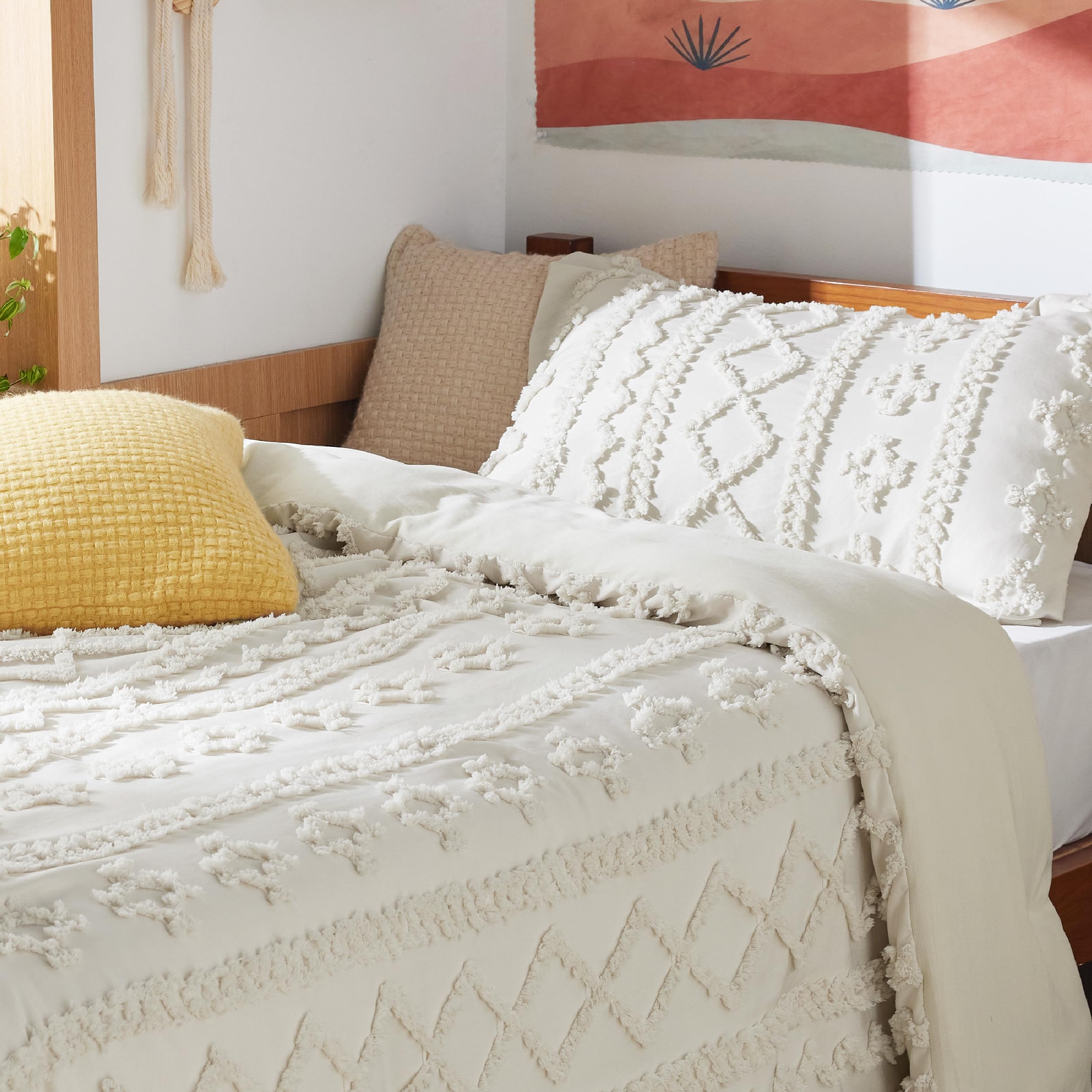Foto 5 | Juego de Edredón Bedsure Bohemio Beige 2 Piezas - Venta Internacional