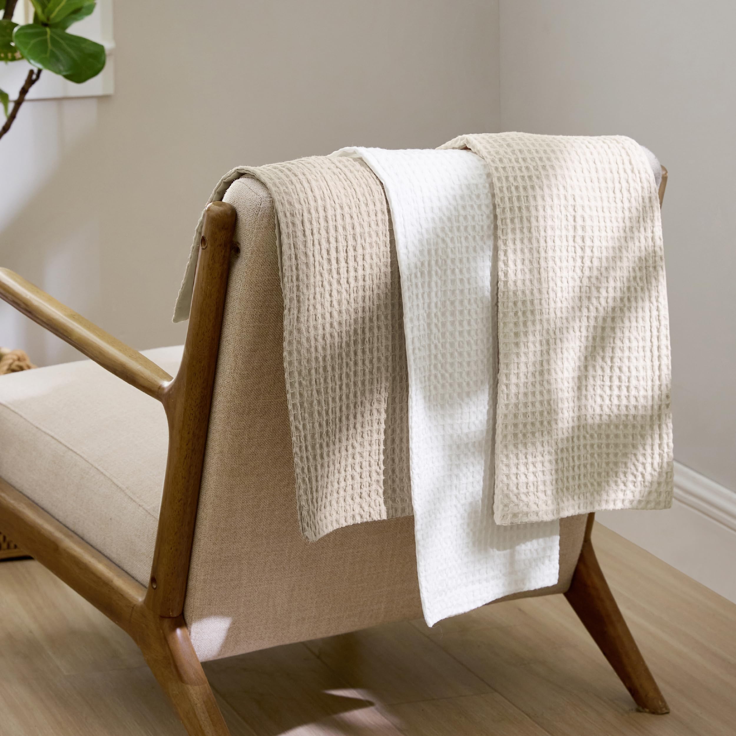 Foto 6 pulgar | Juego de Edredón Bedsure Waffle Weave King Algodón Beige 3 Unidades - Venta Internacional