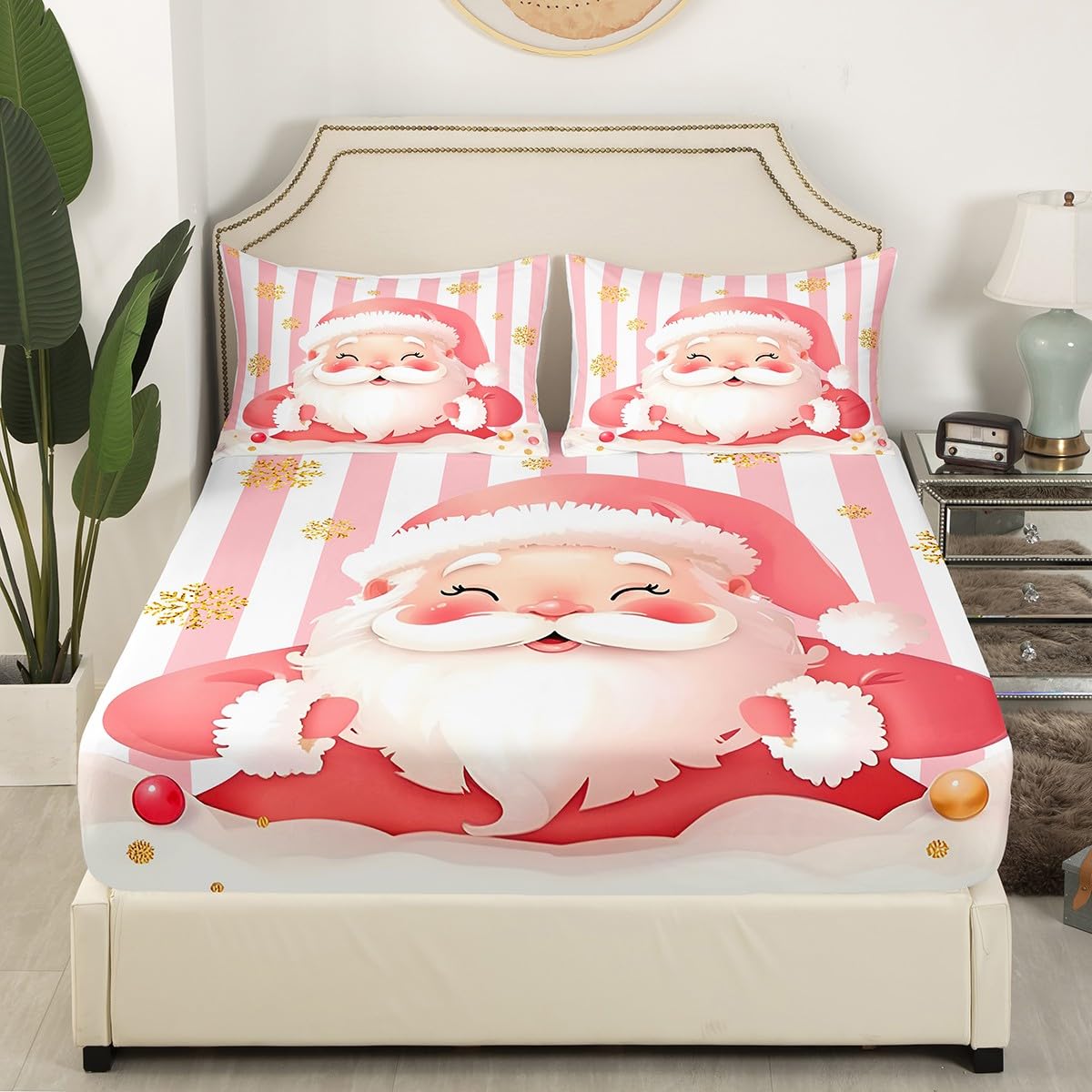 Foto 4 pulgar | Sábanas Feelyou Merry Christmas Decorations Queen Size - Venta Internacional.