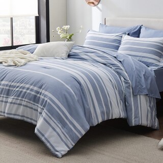 Foto 2 | Juego de Edredón Bedsure Doble Rayas Azules 5 Piezas - Venta Internacional