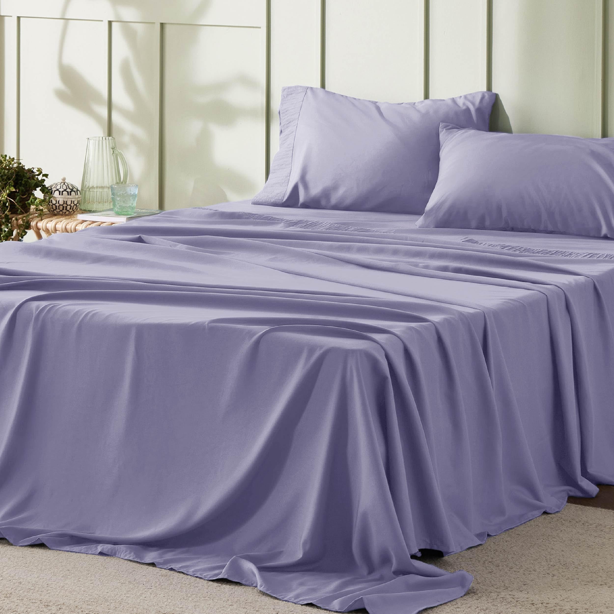 Foto 1 | Juego de Sábanas Bedsure Tamaño Completo 4 Piezas Poliéster Lavanda - Venta Internacional