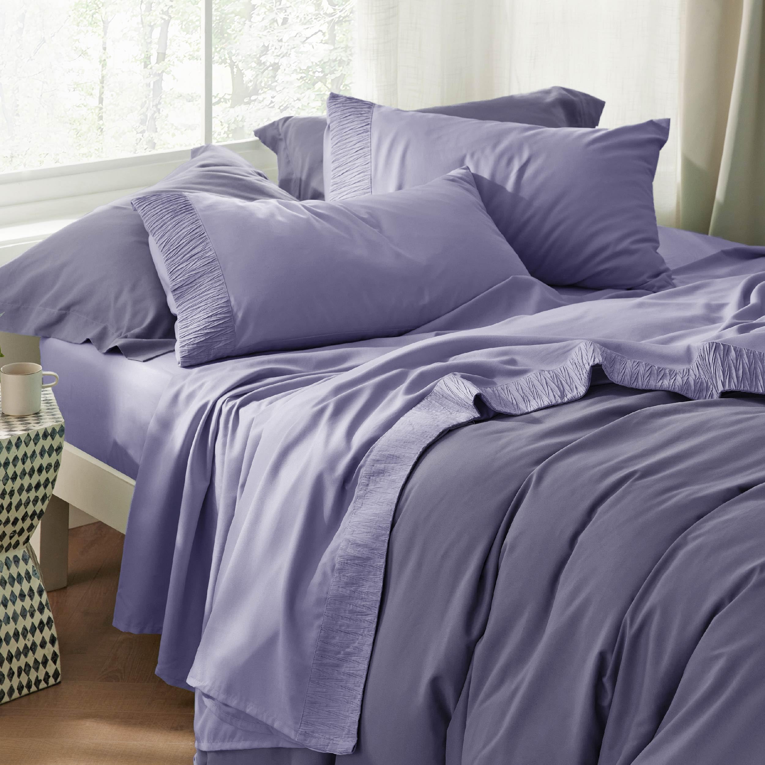 Foto 5 | Juego de Sábanas Bedsure Tamaño Completo 4 Piezas Poliéster Lavanda - Venta Internacional