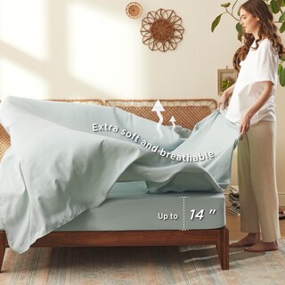 Foto 5 | Juego de Edredón Bedsure Queen Con Estampado Floral Verde Salvia 7 Piezas - Venta Internacional