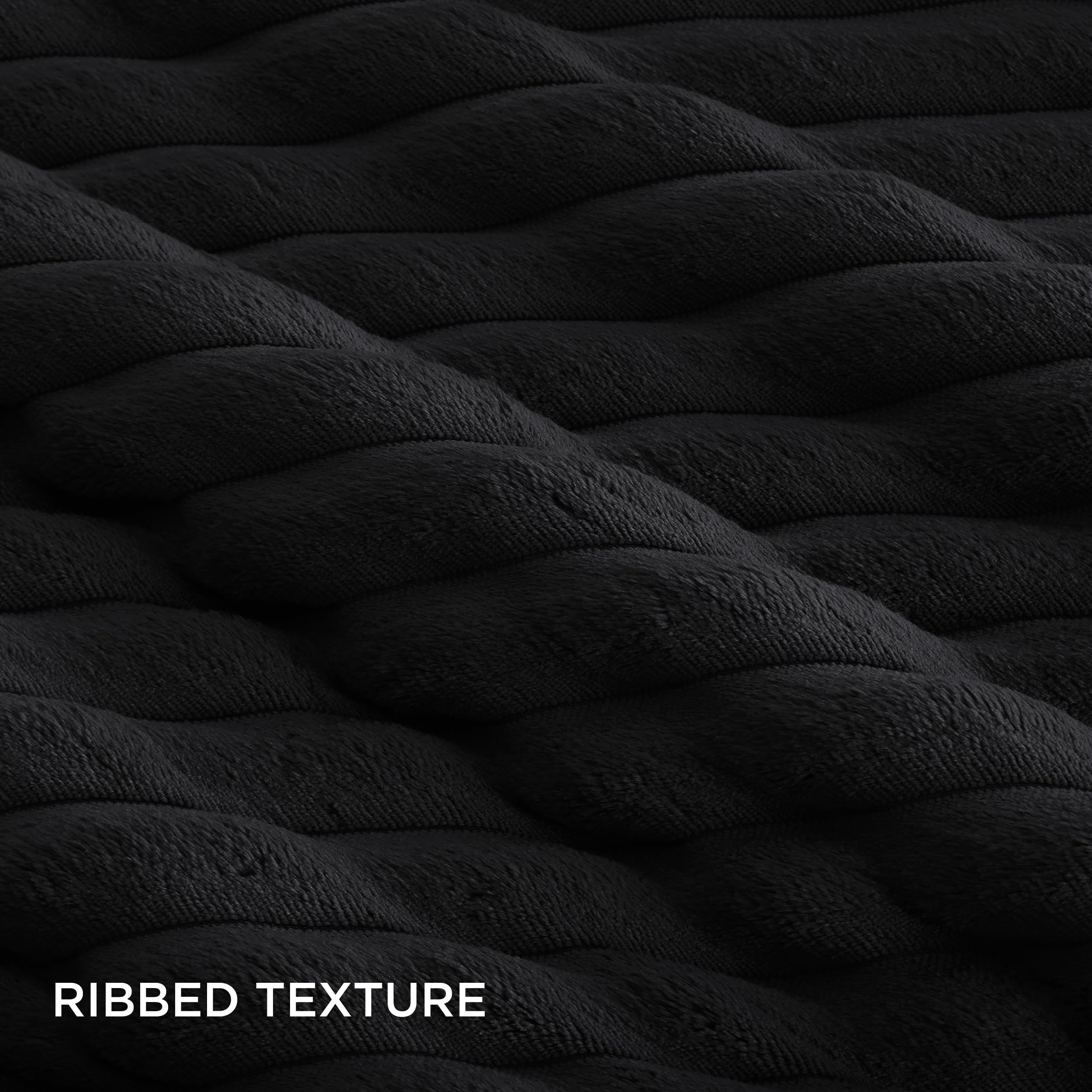 Foto 4 | Juego De Edredón Bedsure Fluffy, Tamaño King, Negro, 3 Piezas - Venta Internacional.