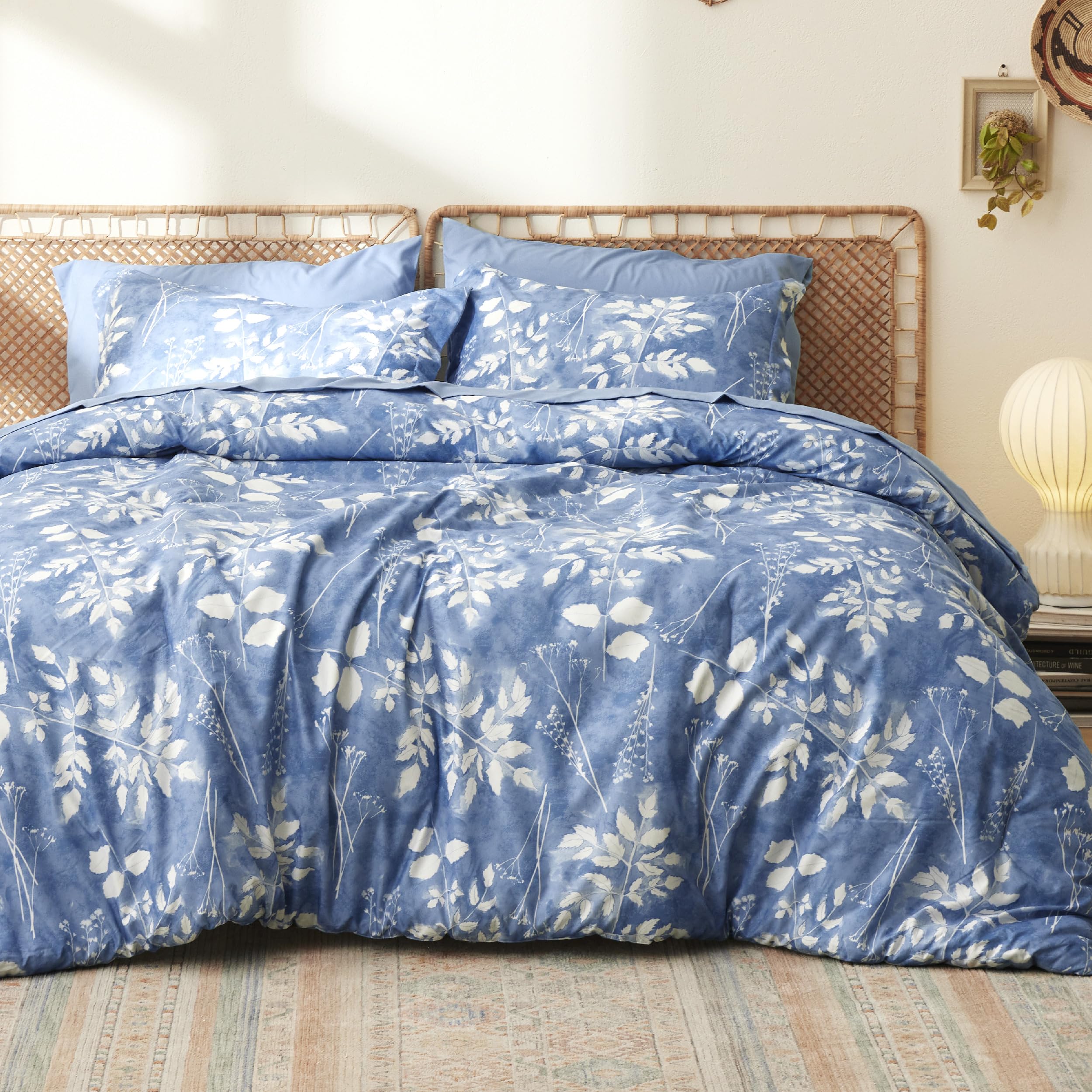 Foto 2 pulgar | Juego de Ropa para Cama Bedsure Queen Floral Azul 7 Piezas - Venta Internacional