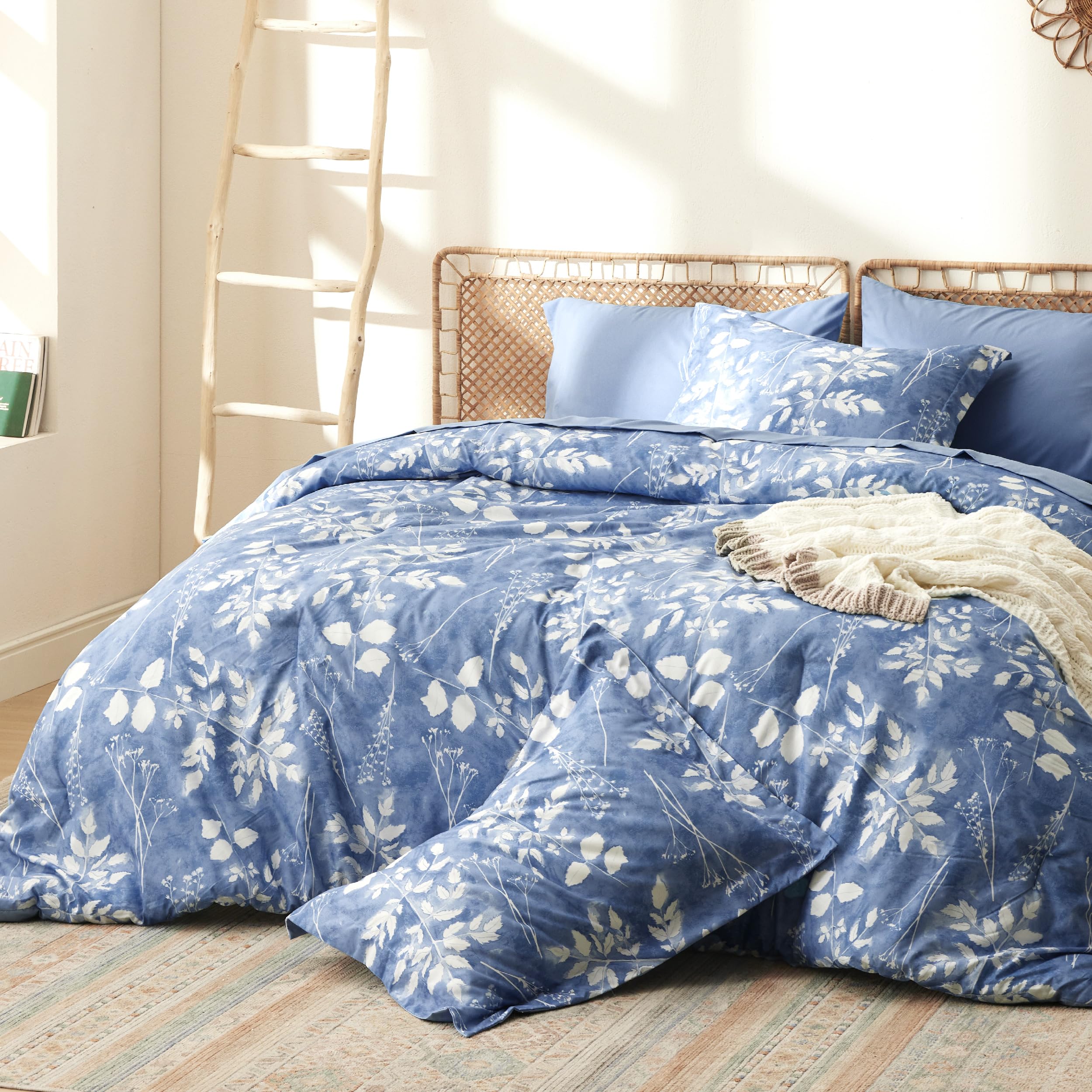 Foto 3 pulgar | Juego de Ropa para Cama Bedsure Queen Floral Azul 7 Piezas - Venta Internacional