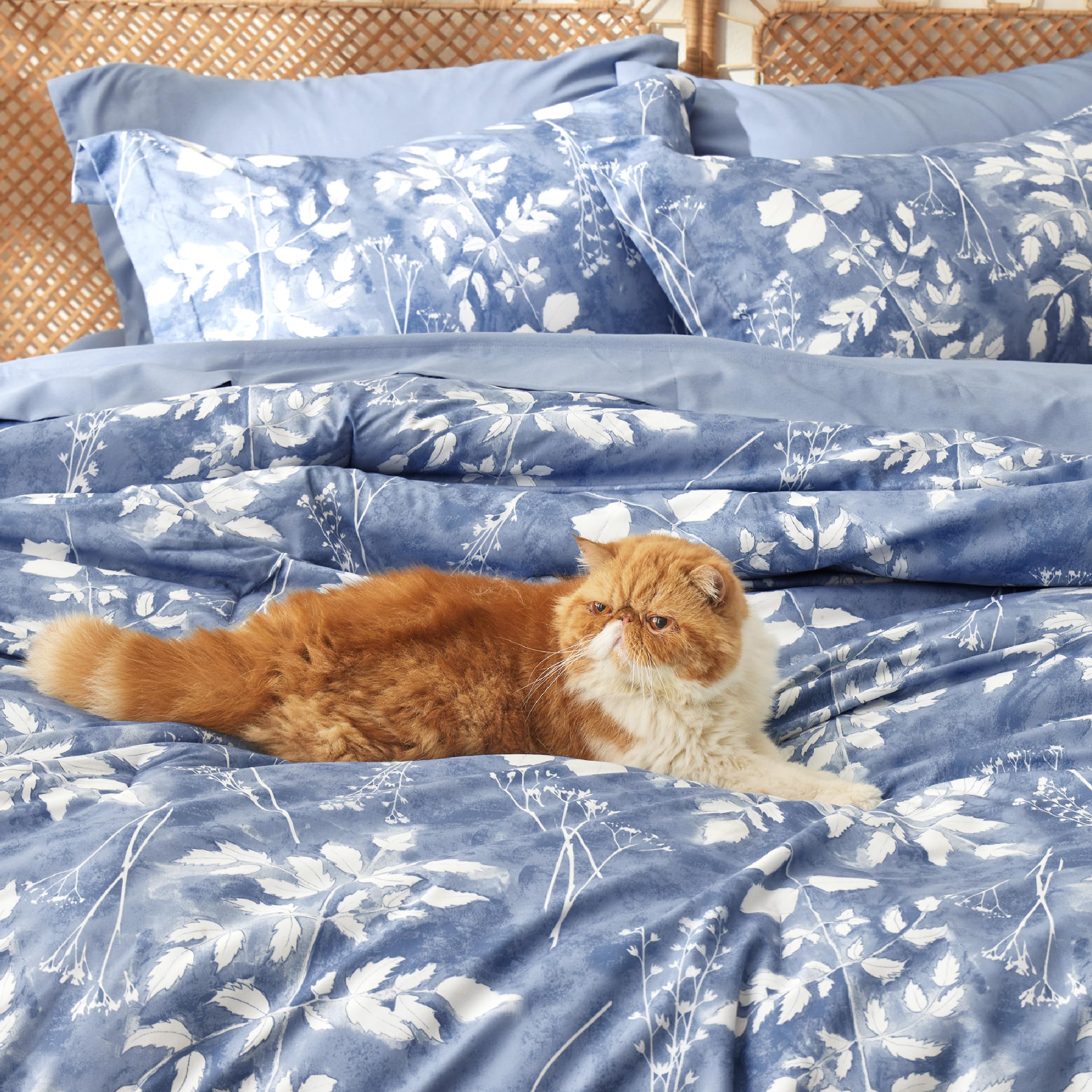 Foto 5 pulgar | Juego de Ropa para Cama Bedsure Queen Floral Azul 7 Piezas - Venta Internacional