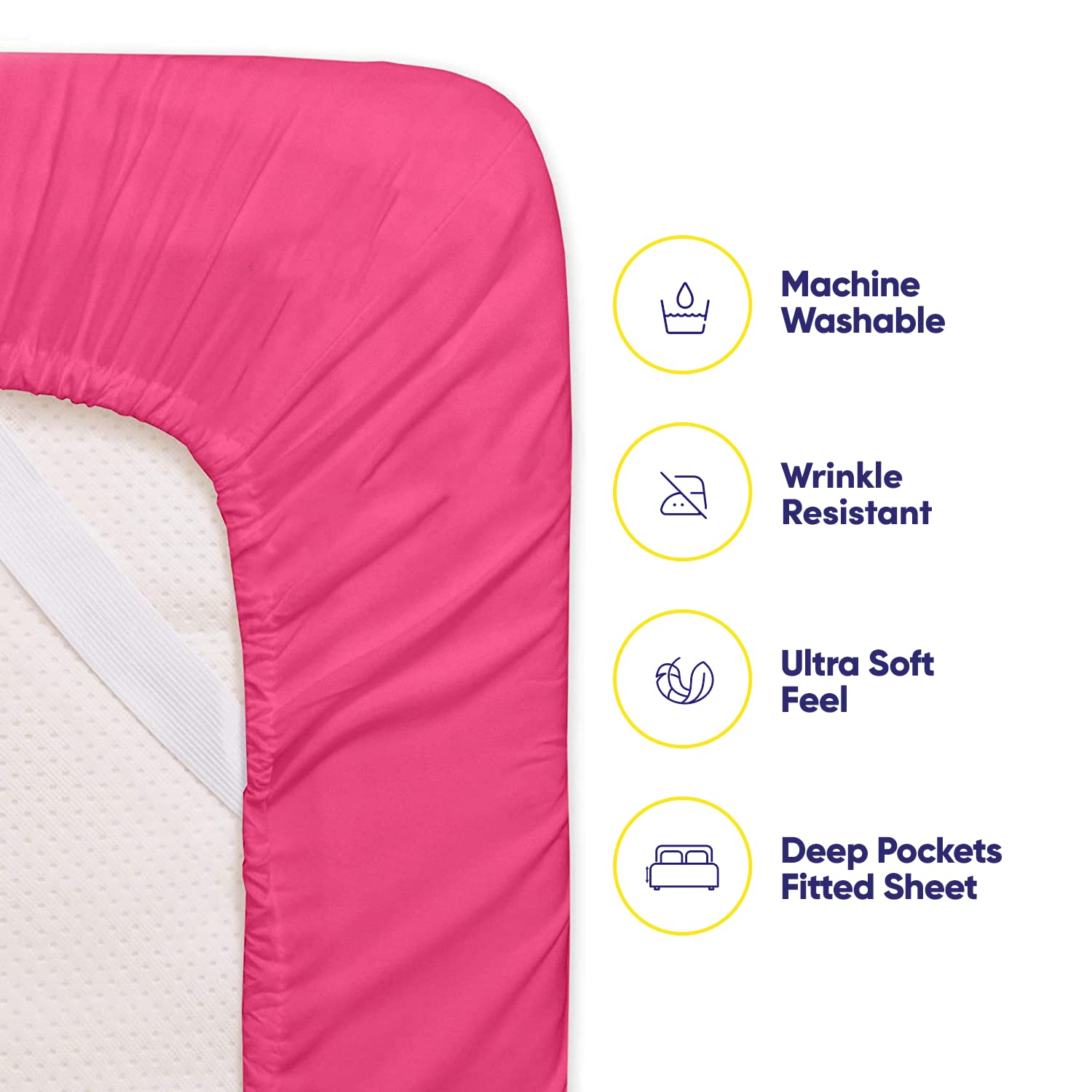 Foto 4 pulgar | Juego De Sábanas Sweet Home Collection 1500 Supreme Twin Xl Fucsia - Venta Internacional.