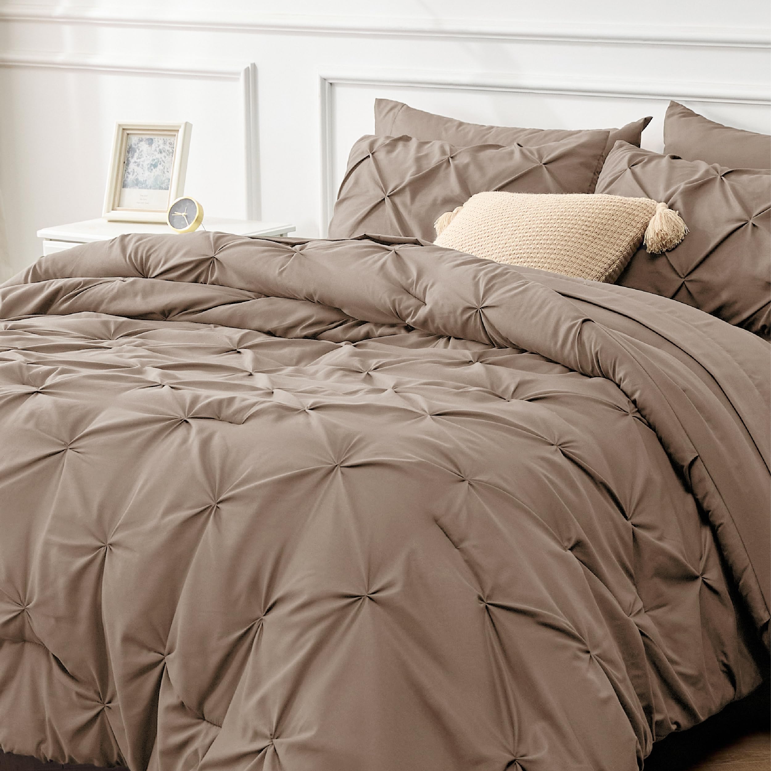 Foto 7 | Juego De Edredón Bedsure, Tamaño Completo, 7 Piezas, Brown Gentlesoft™ - Venta Internacional.