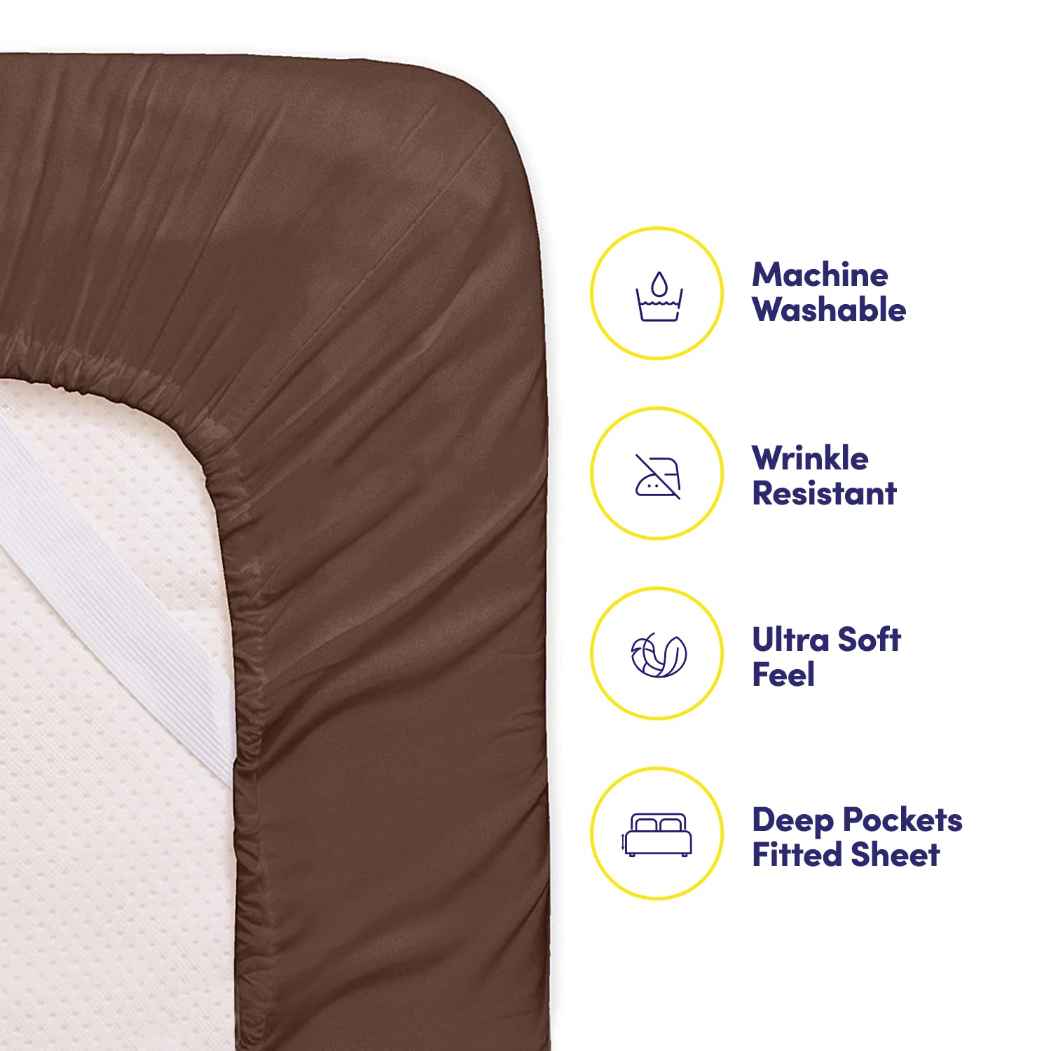 Foto 4 pulgar | Juego De Sábanas Sweet Home Collection 1500 Supreme Queen Brown - Venta Internacional.