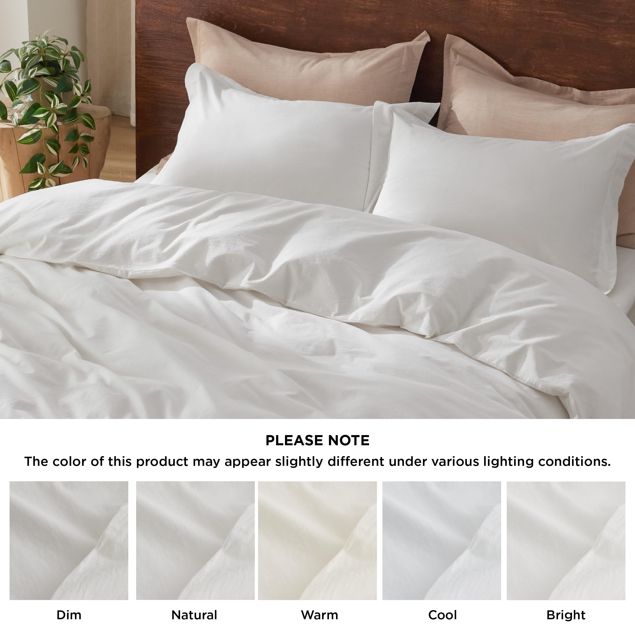 Foto 5 | Funda de Edredón Para Cama 100% Algodón Lavado Tamaño King Blanco - Venta Internacional