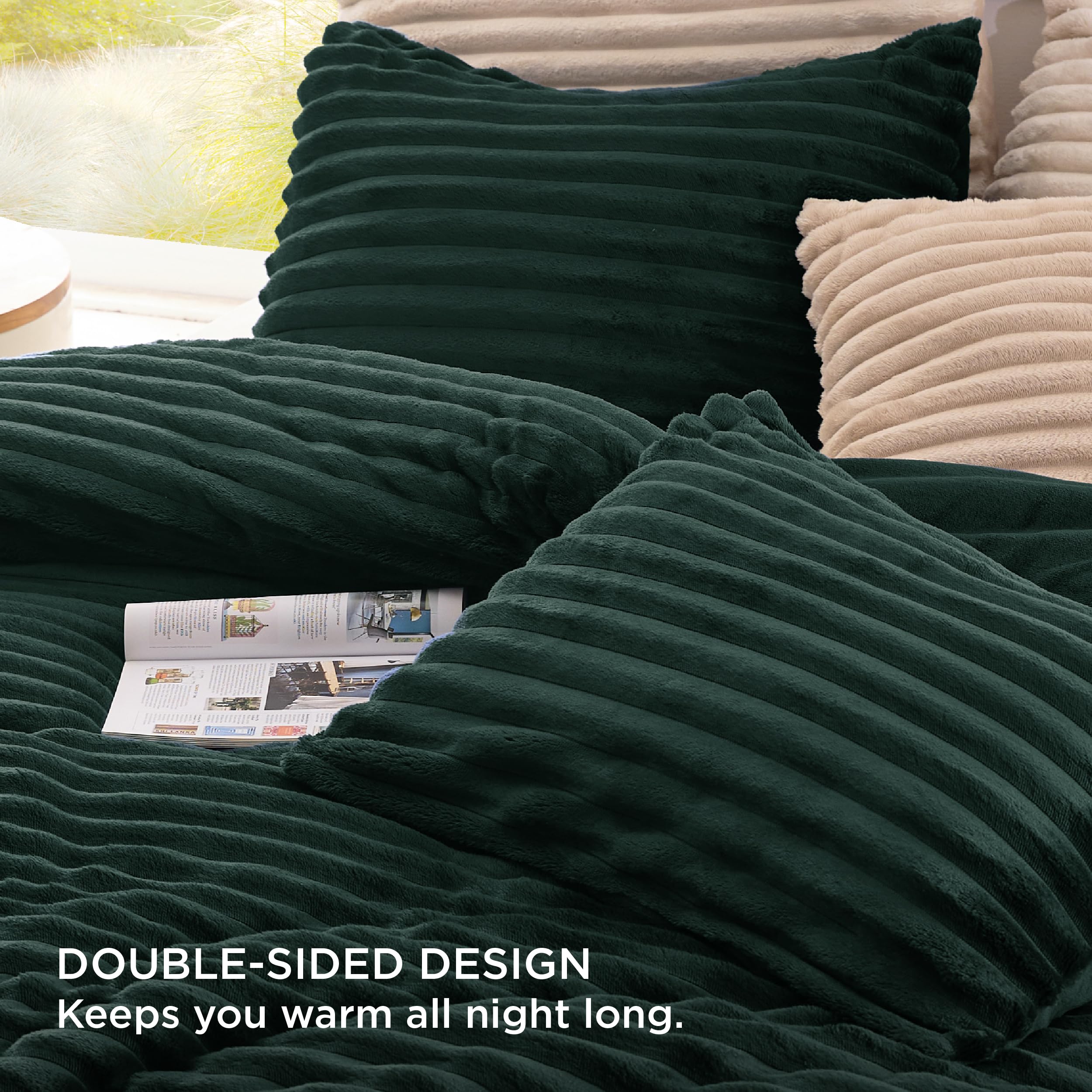 Foto 3 | Juego De Edredón Bedsure De Piel Sintética Esponjosa King Emerald, 3 Piezas - Venta Internacional.