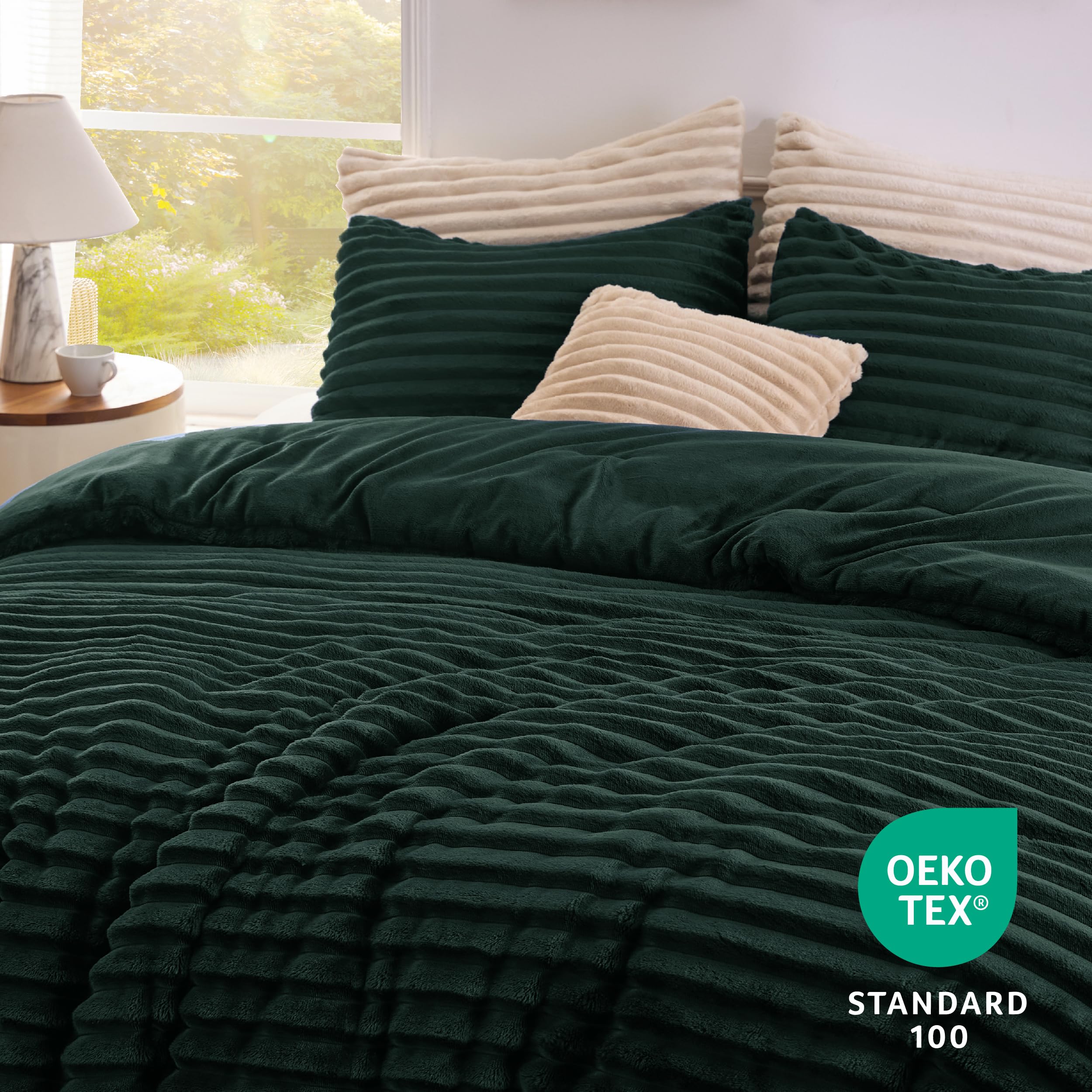 Foto 5 | Juego De Edredón Bedsure De Piel Sintética Esponjosa King Emerald, 3 Piezas - Venta Internacional.