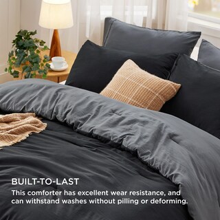 Foto 3 | Juego de Edredón Bedsure Queen Reversible Negro 3 Piezas - Venta Internacional