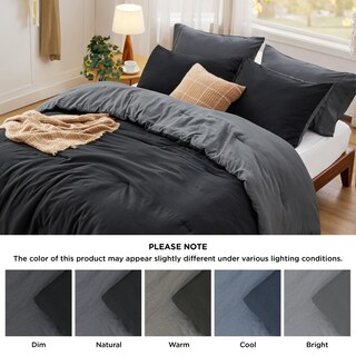 Foto 7 | Juego de Edredón Bedsure Queen Reversible Negro 3 Piezas - Venta Internacional
