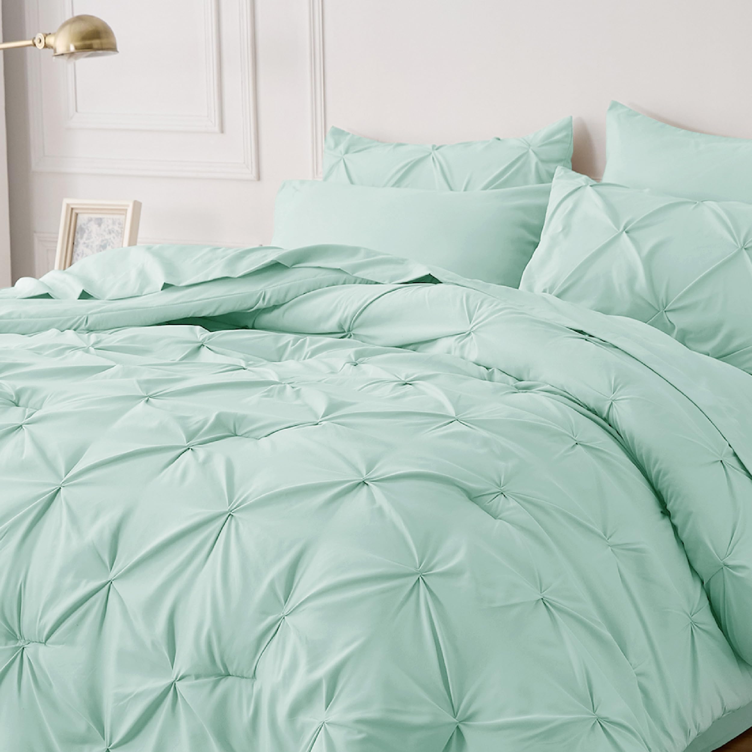 Foto 5 pulgar | Juego De Edredón Bedsure, Tamaño Queen, Verde Menta, 7 Piezas - Venta Internacional.